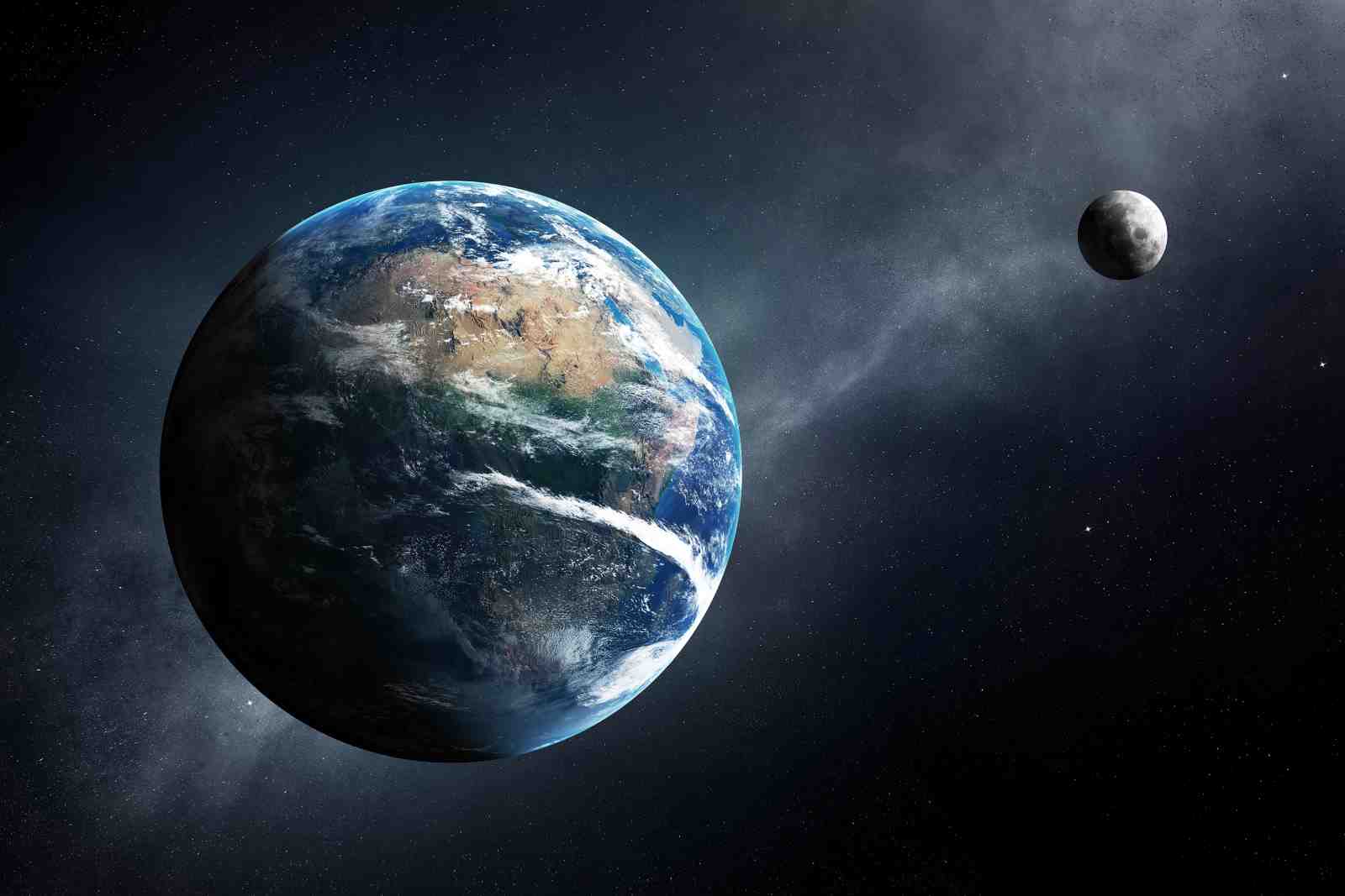 Stunning Earth & Moon Space Scene Wall Art