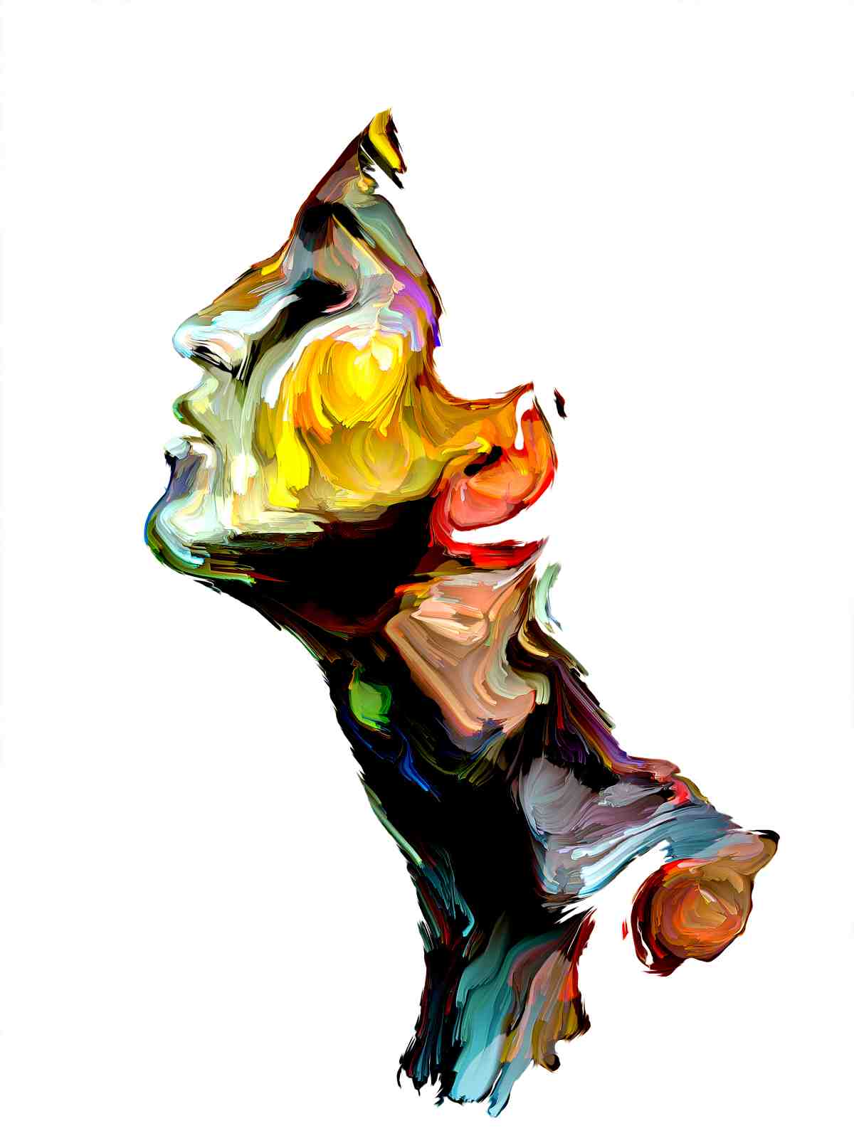 Abstract Face Colors Wall Art