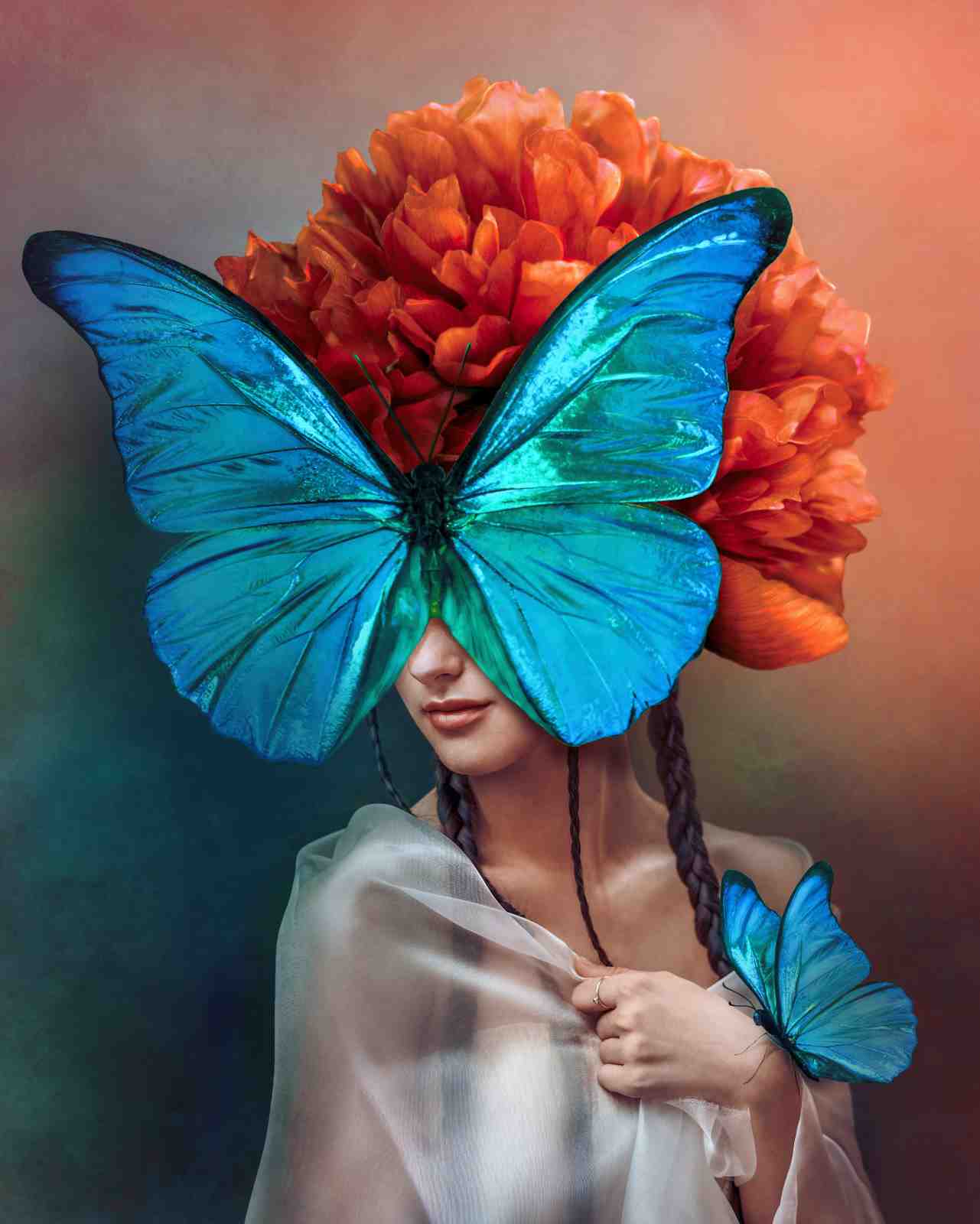 Enchanting Butterfly Dreams Blue & Orange Wall Art