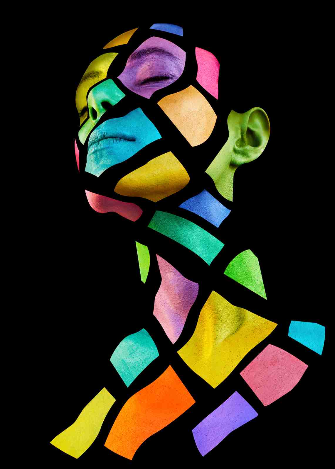 Vibrant Abstract Face Art Wall Art