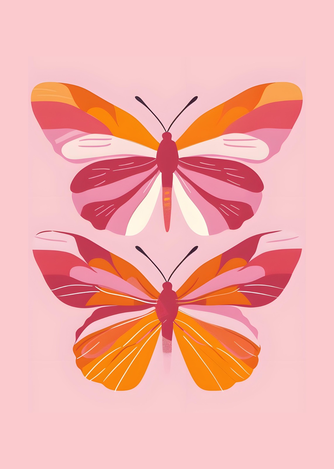 Vibrant Butterfly Duo Wall Art Art