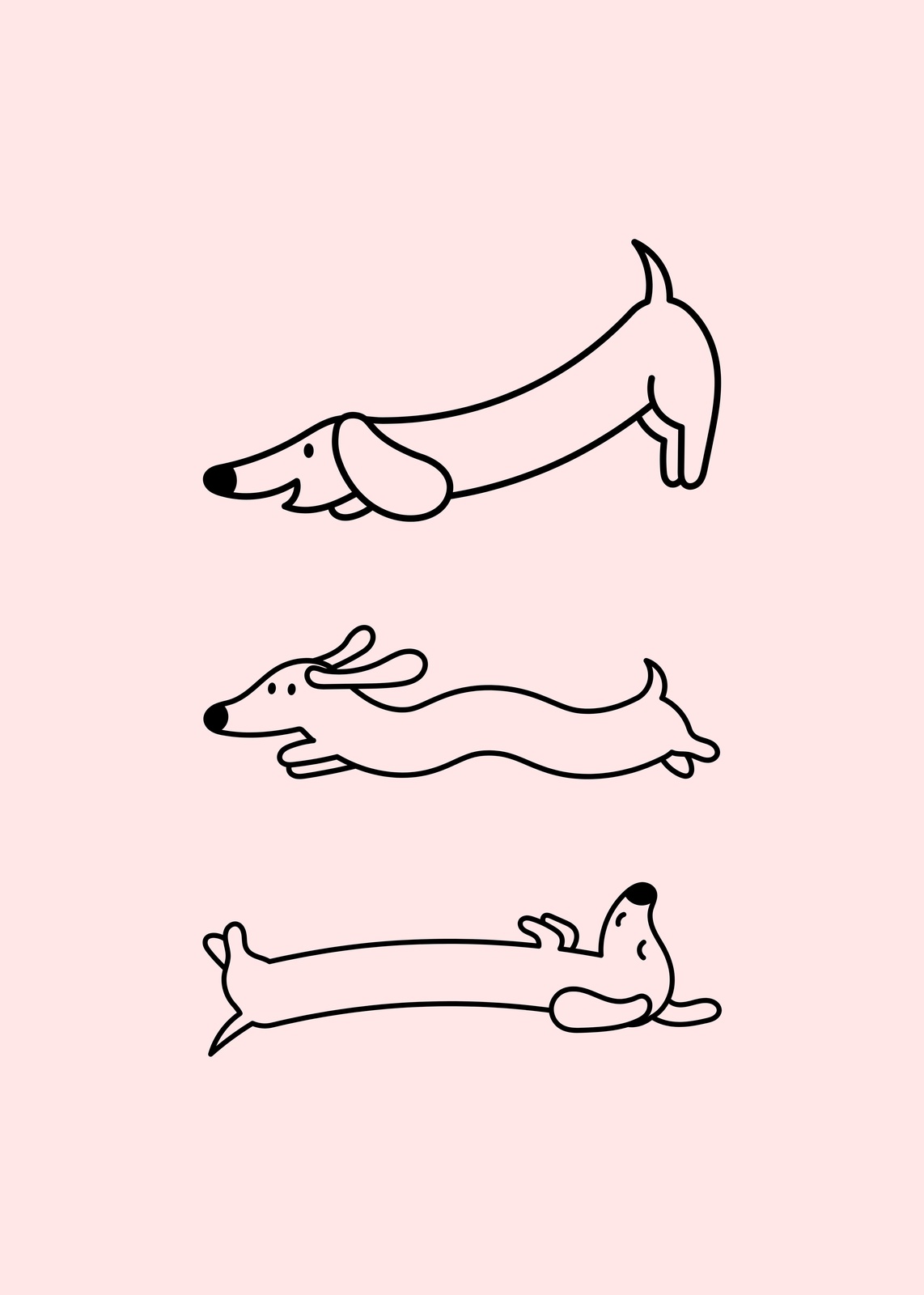 Playful Dachshund Trio Art Wall Art