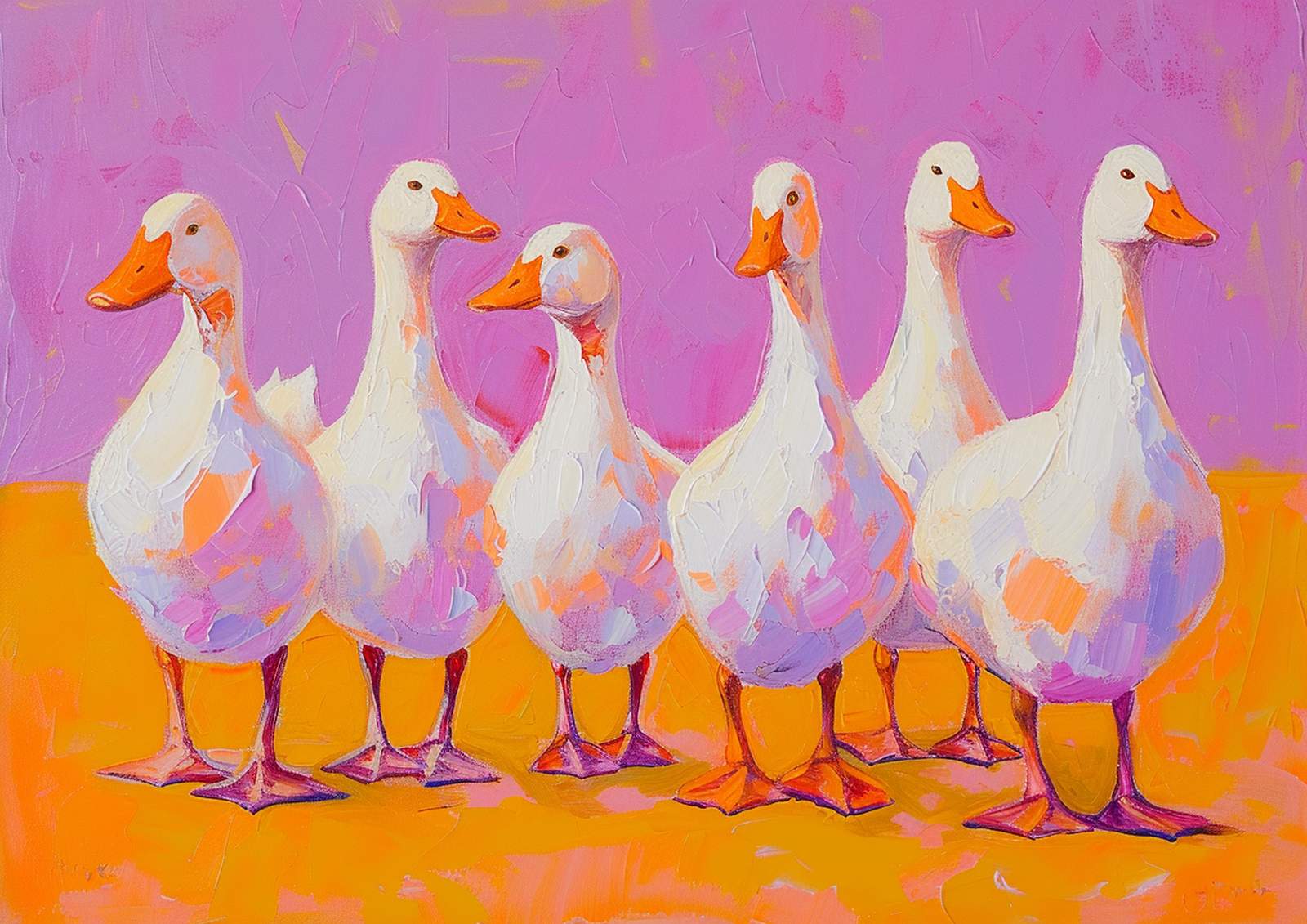 Whimsical Geese Flock Wall Art