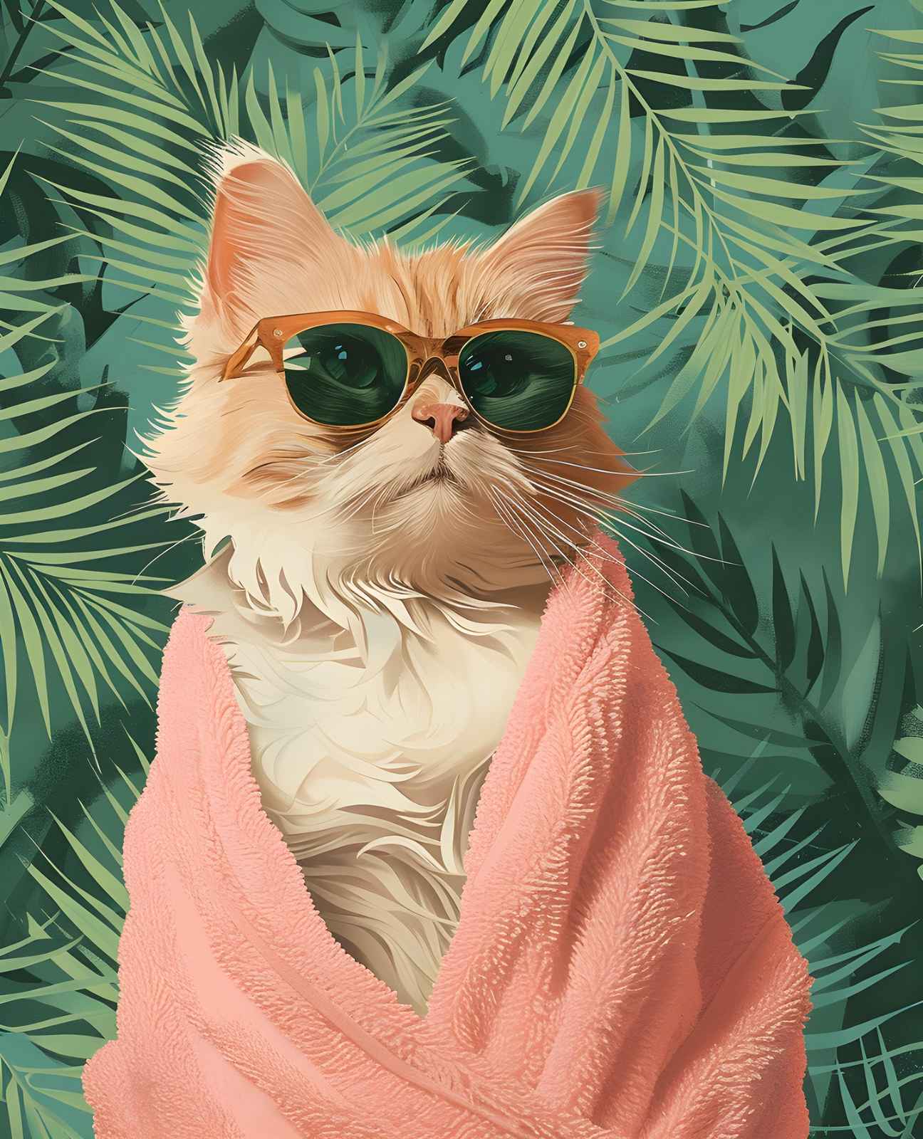 Cool Cat Tropical Vibes Wall Art