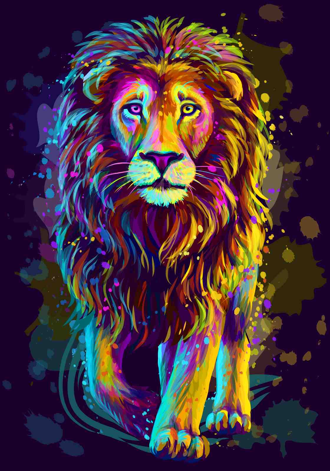 Vibrant Lion Pop Art Wall Art