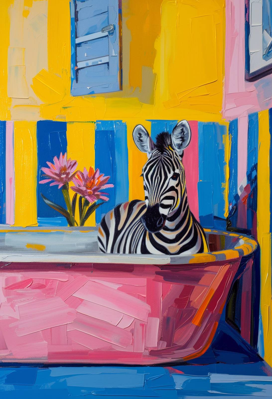 Whimsical Zebra Bath Wall Art