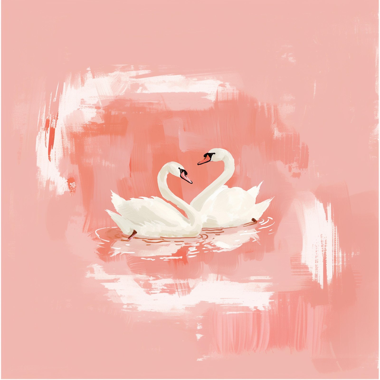 Elegant Swans Love Story Wall Art