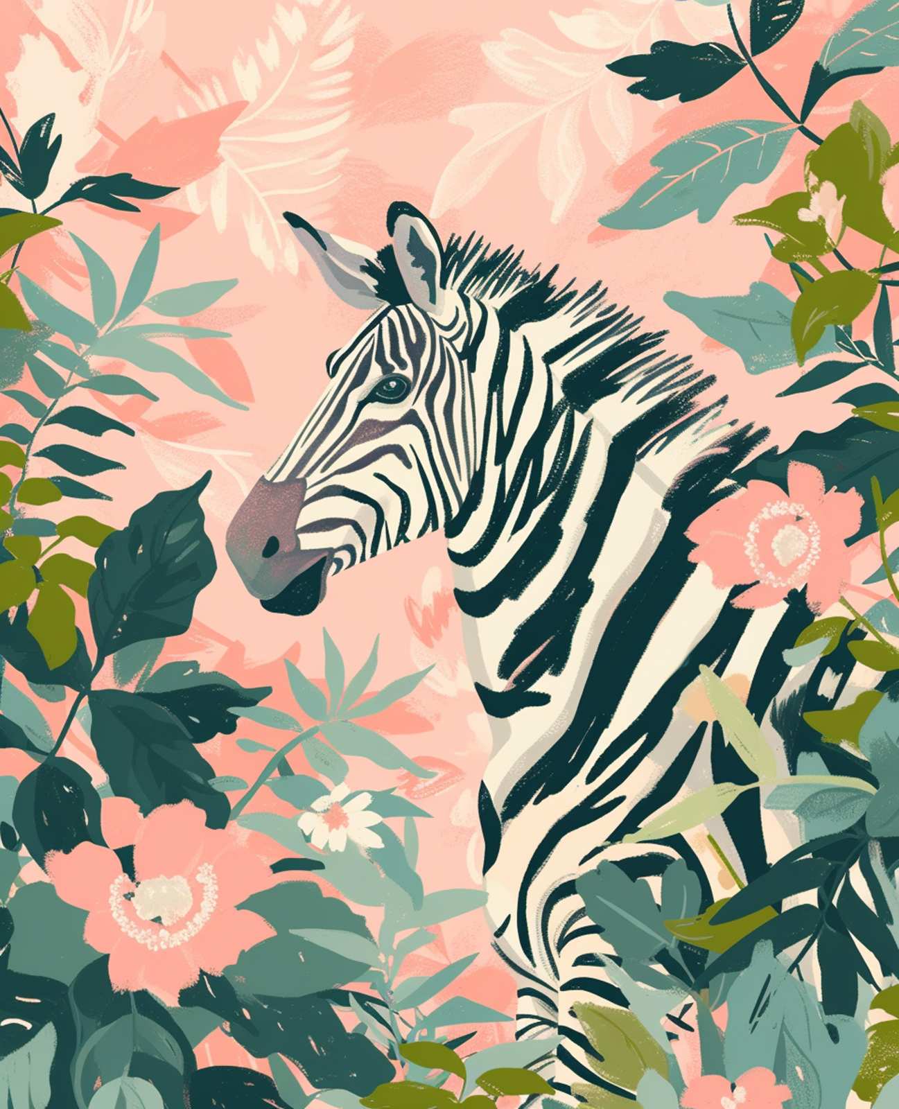 Zebra Jungle Vibes Wall Art