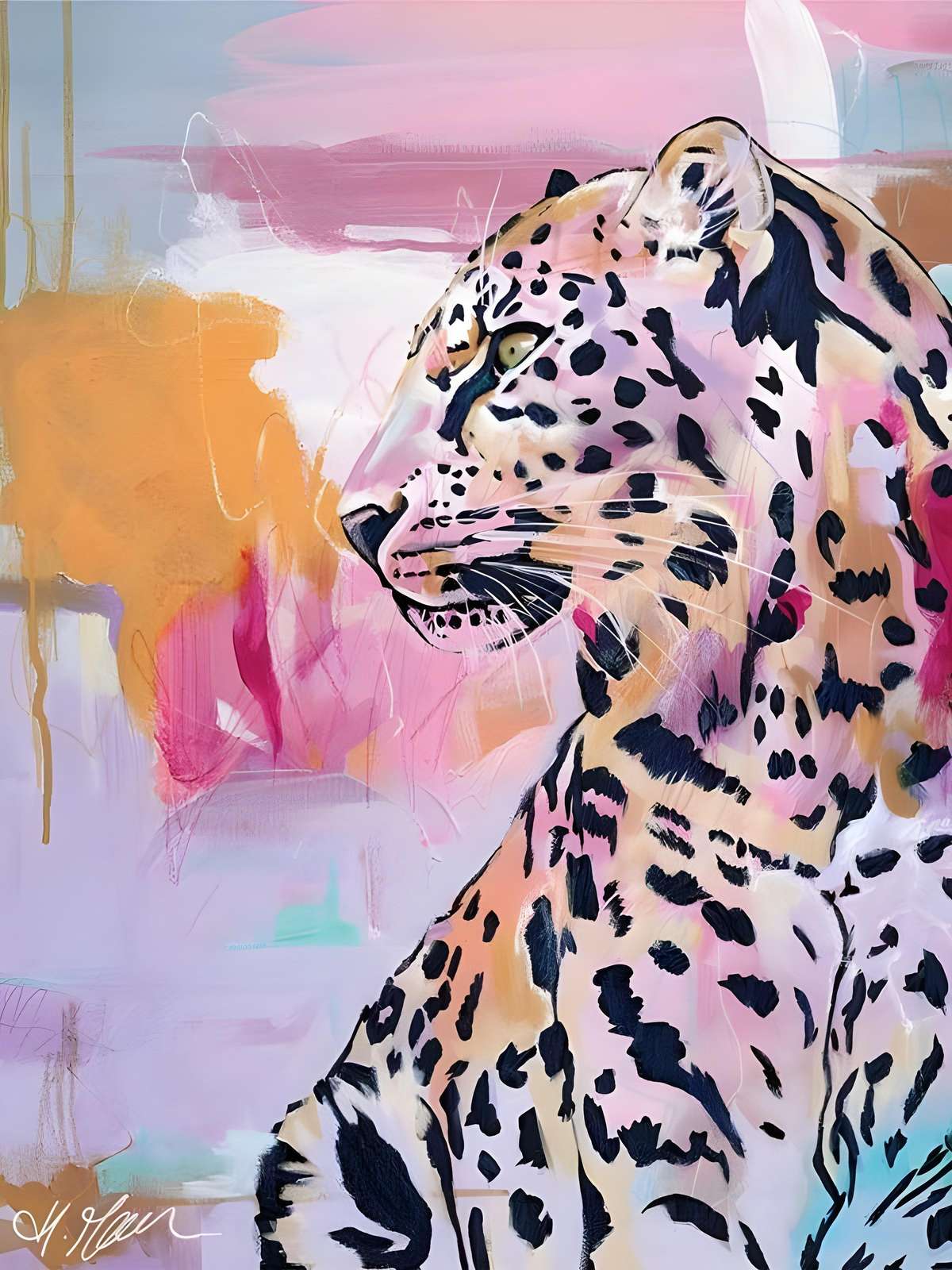 Vibrant Leopard Abstract Wall Art Wall Art