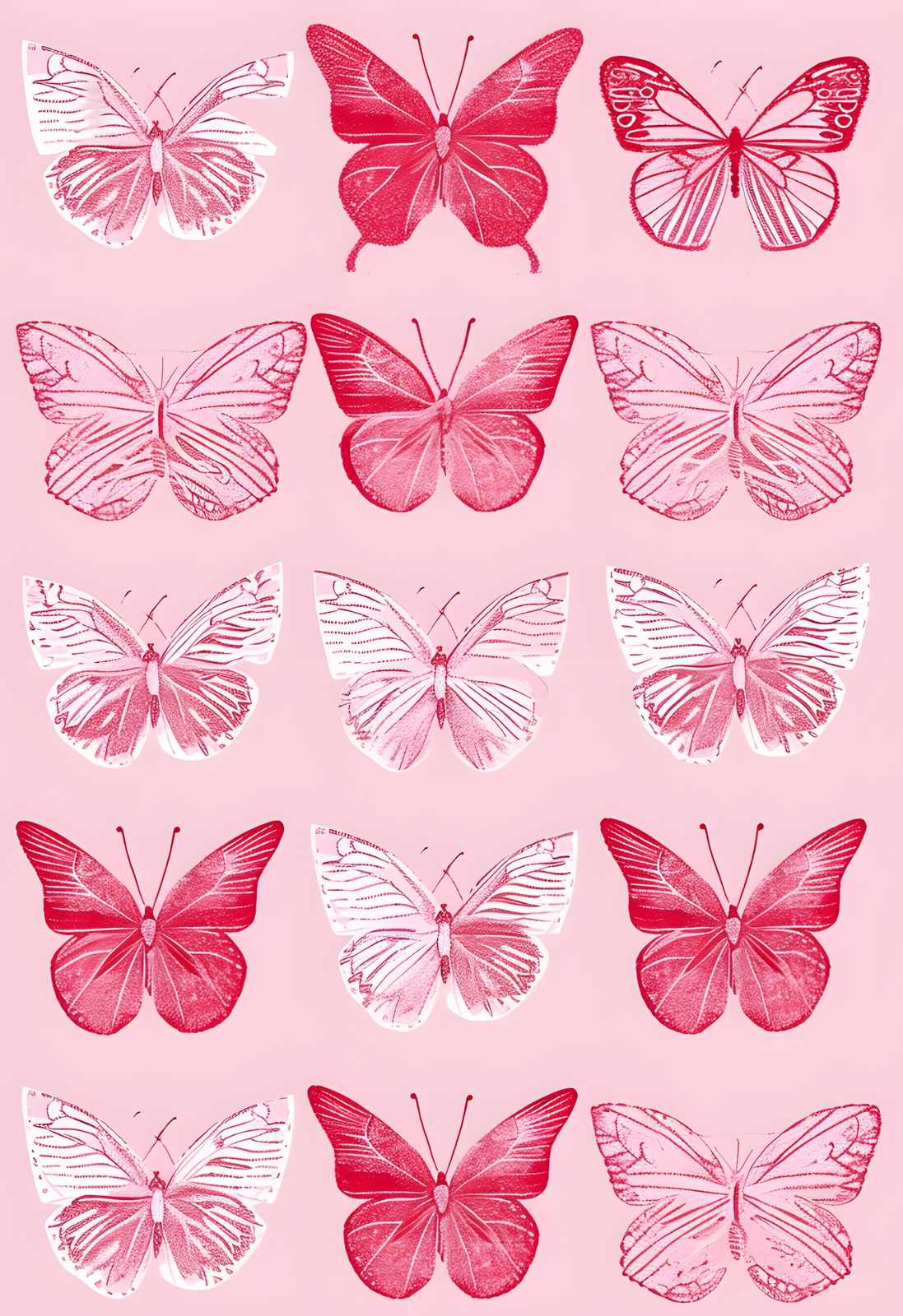 Chic Pink Butterfly Wall Art Wall Art