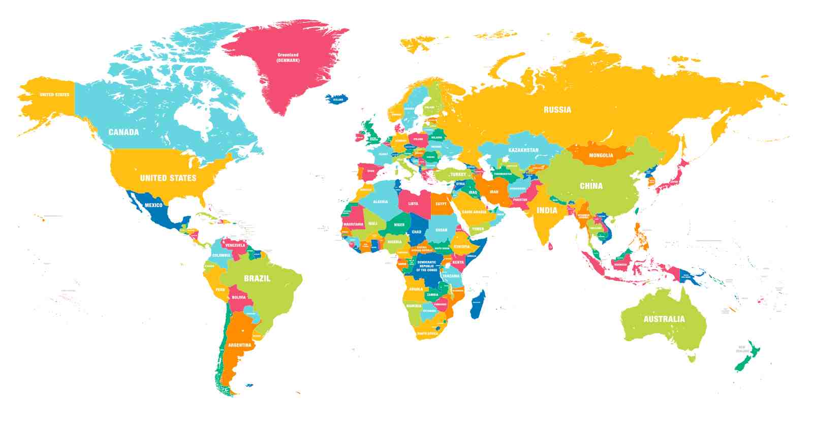 Vibrant World Map Wall Art Wall Art