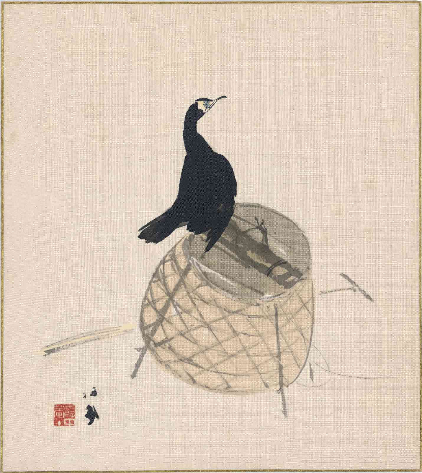 Zen Cormorant Bird Art Wall Art