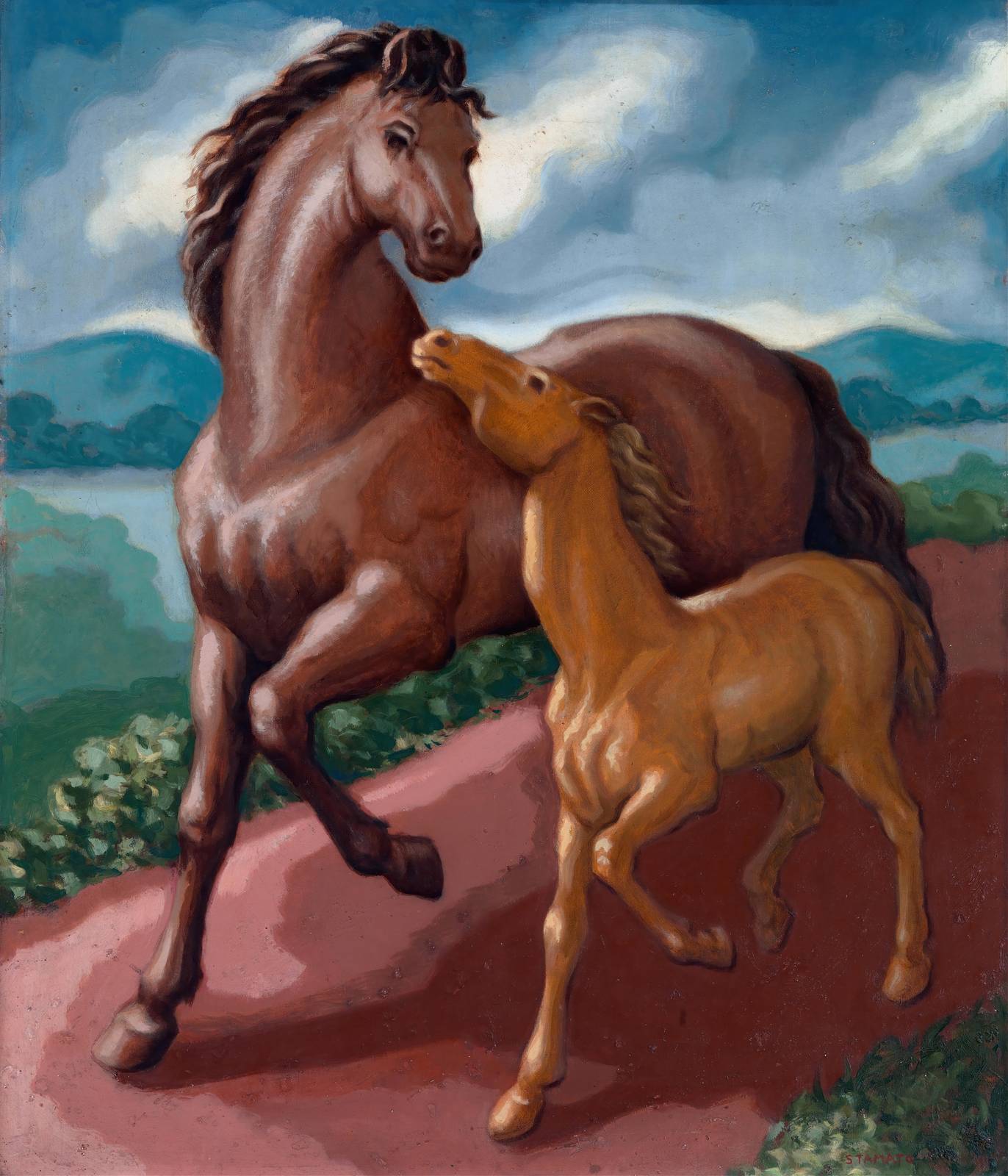 Majestic Horse & Foal Nature Art Wall Art