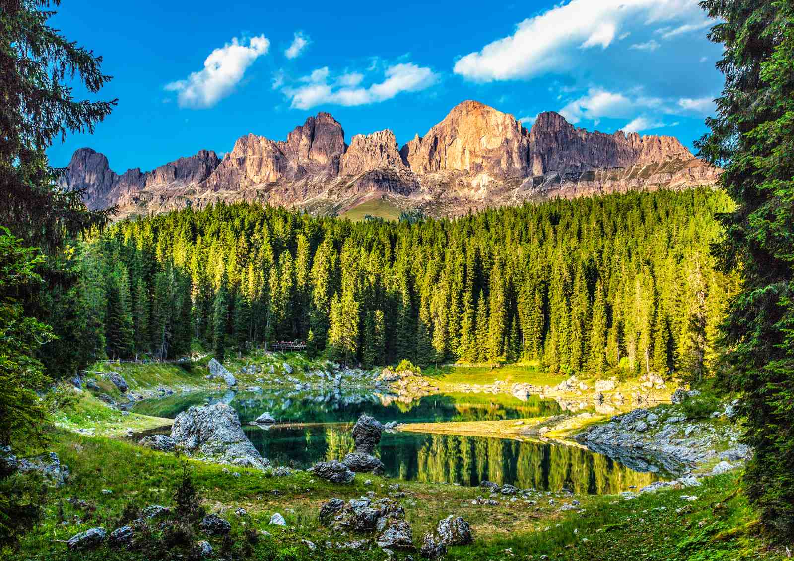Serene Mountain Lake Alpine Forest Wall Art