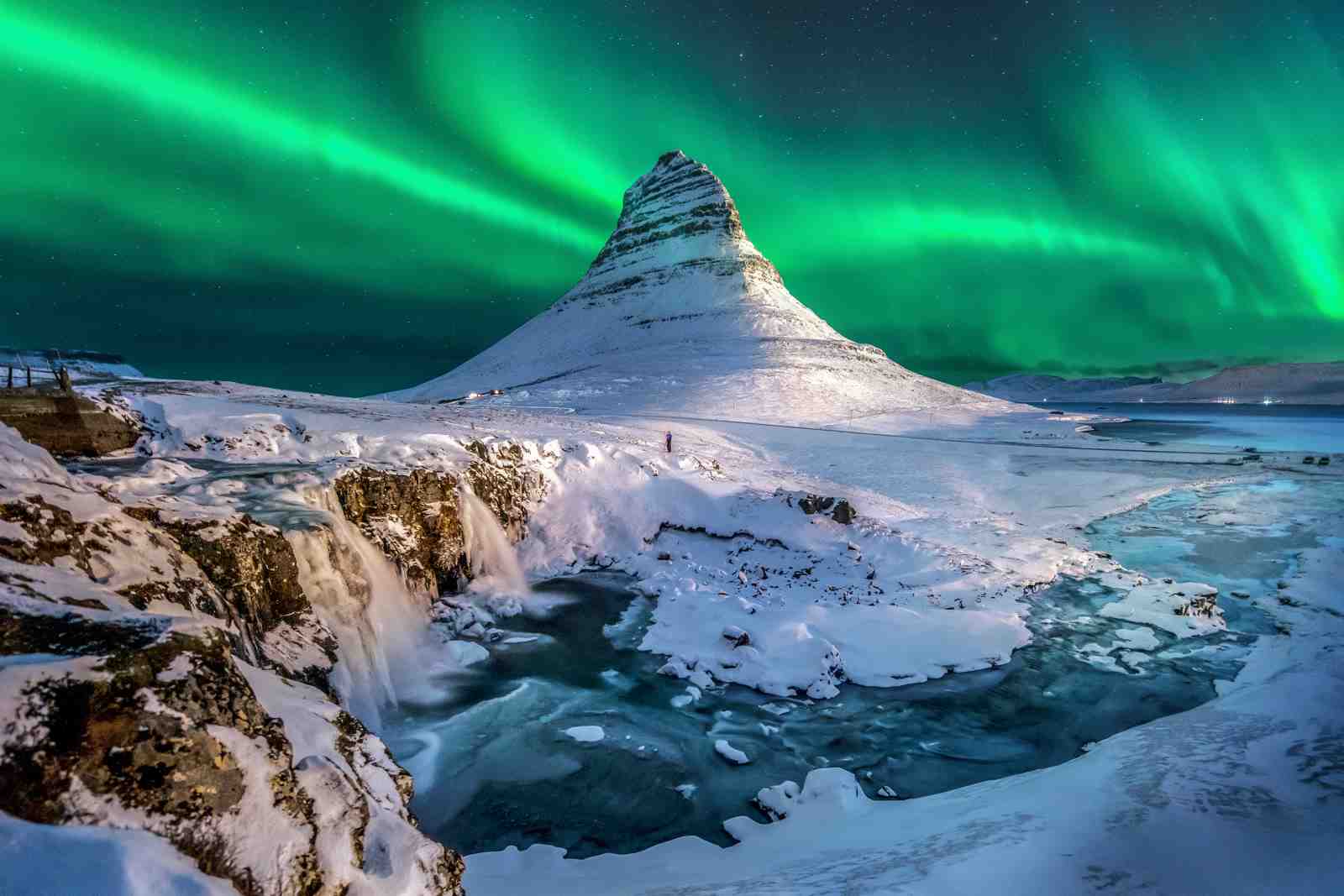 Kirkjufell Aurora Waterfall Wall Art