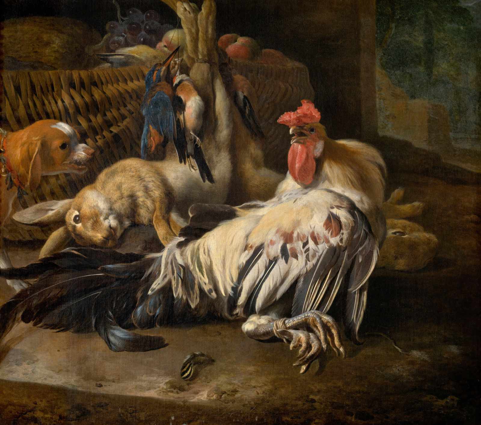 Rich Still Life Game and Rooster Wall Art