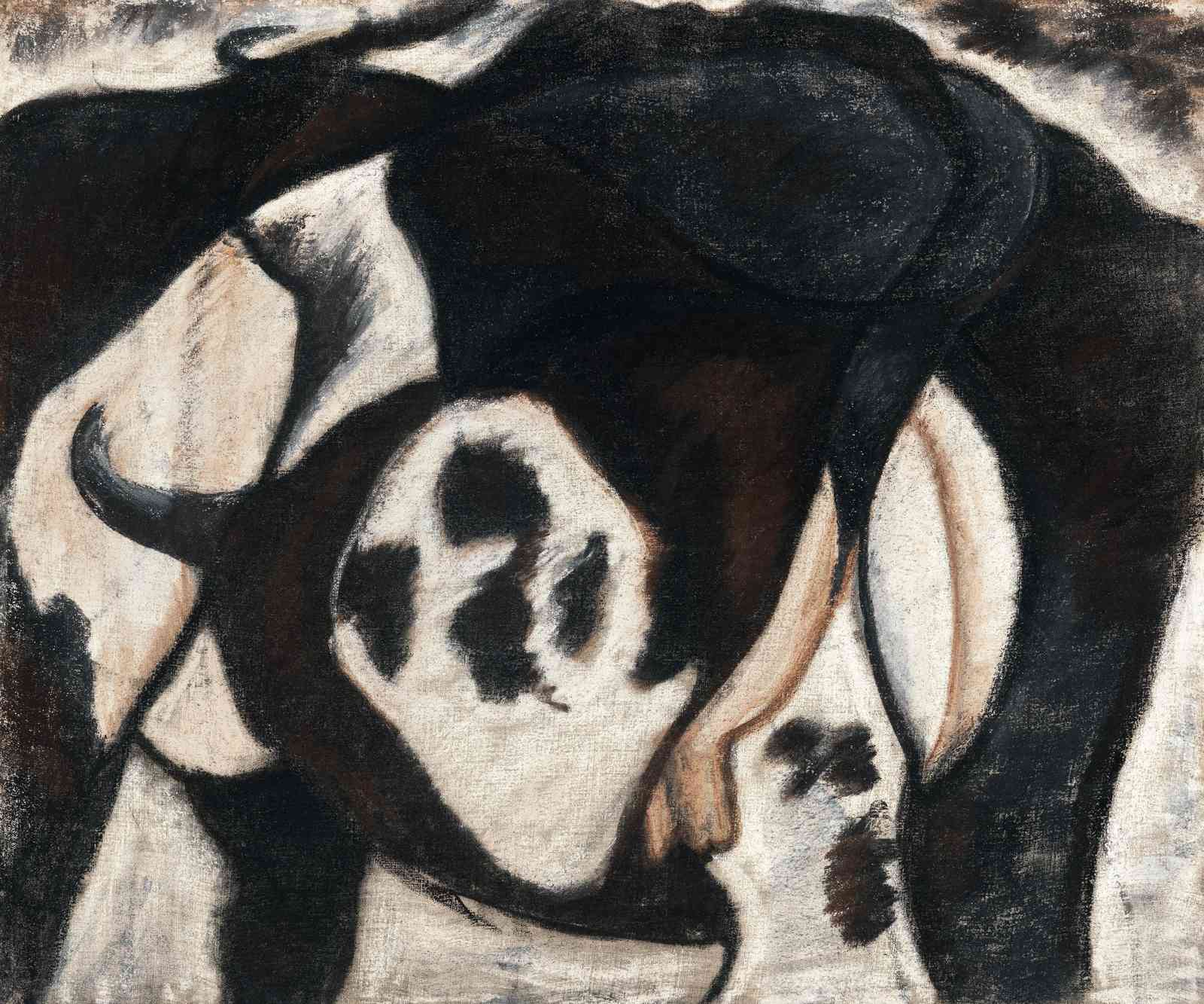 Abstract Cow Portrait Wall Art