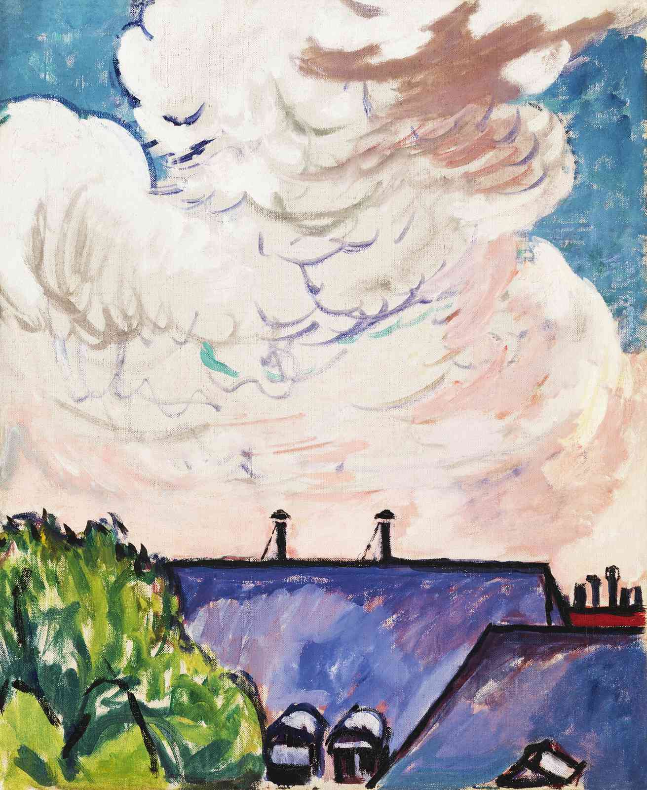 Vibrant Rooftops & Sky Wall Art