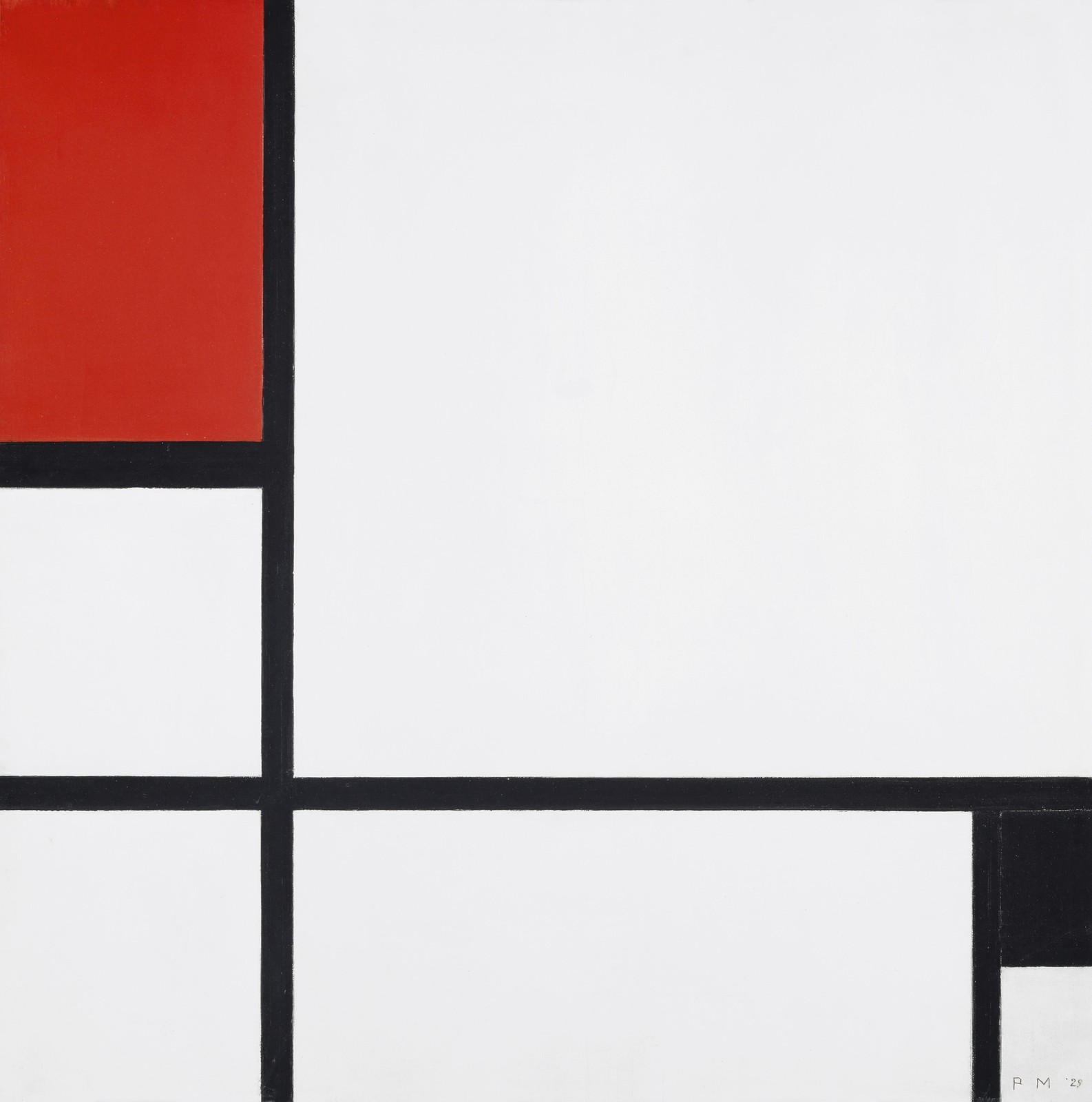 Geometric Red Composition Wall Art