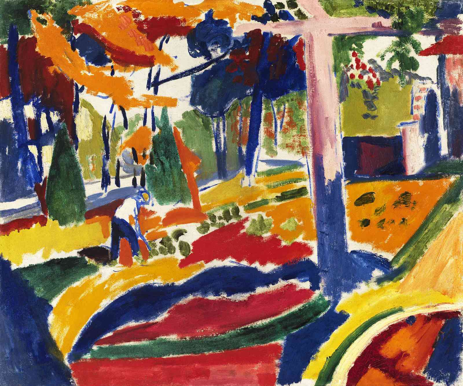Vibrant Fauvist Garden Scene Wall Art