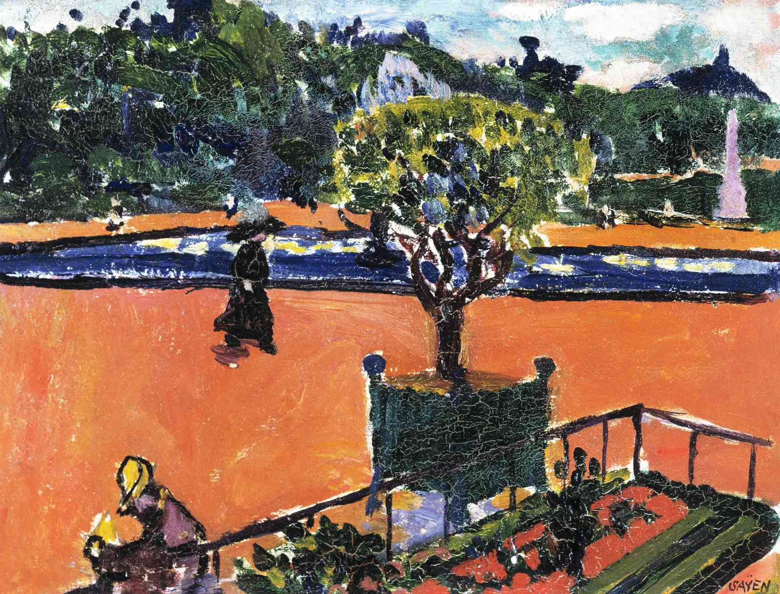 Vibrant Park Scene Impressionist Wall Art