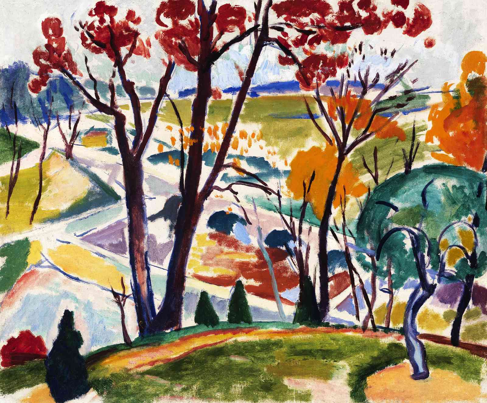 Vibrant Fauvist Landscape Wall Art