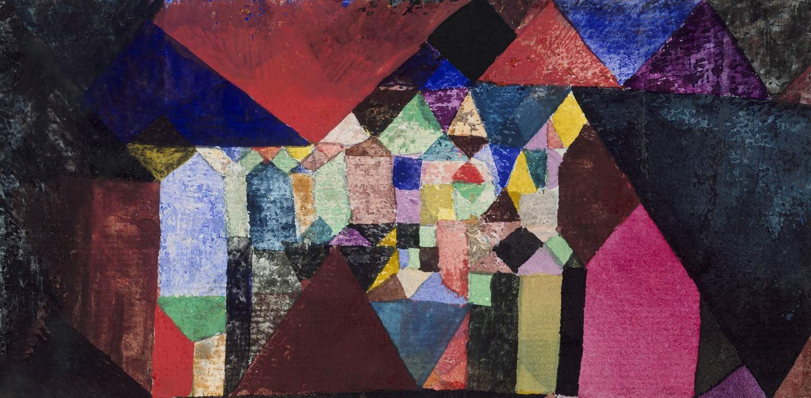 Abstract Geometric Village Wall Art