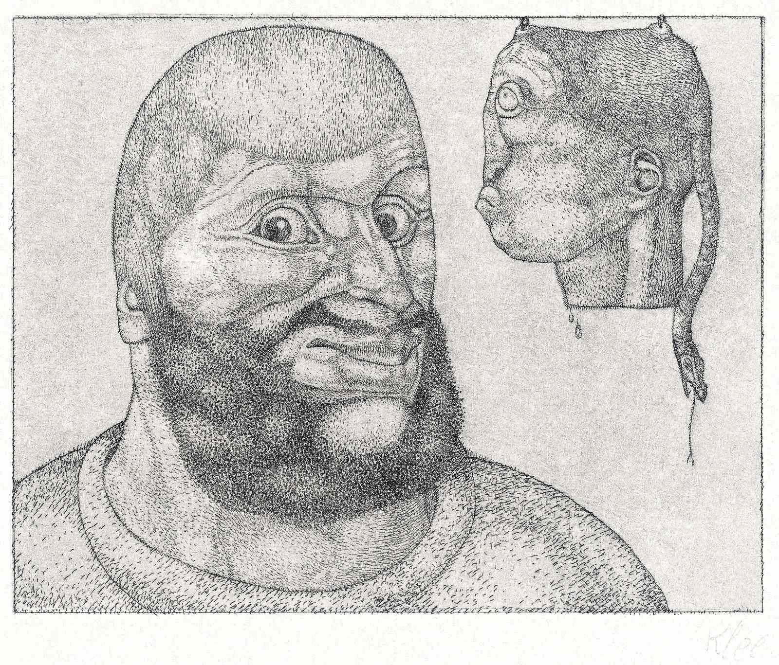 Haunting Portrait of a Man & Head Wall Art