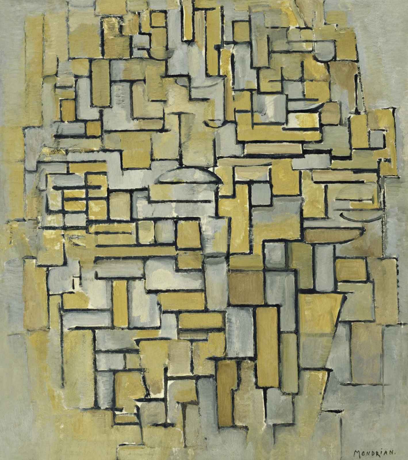 Abstract Geometric Yellow & Gray Wall Art