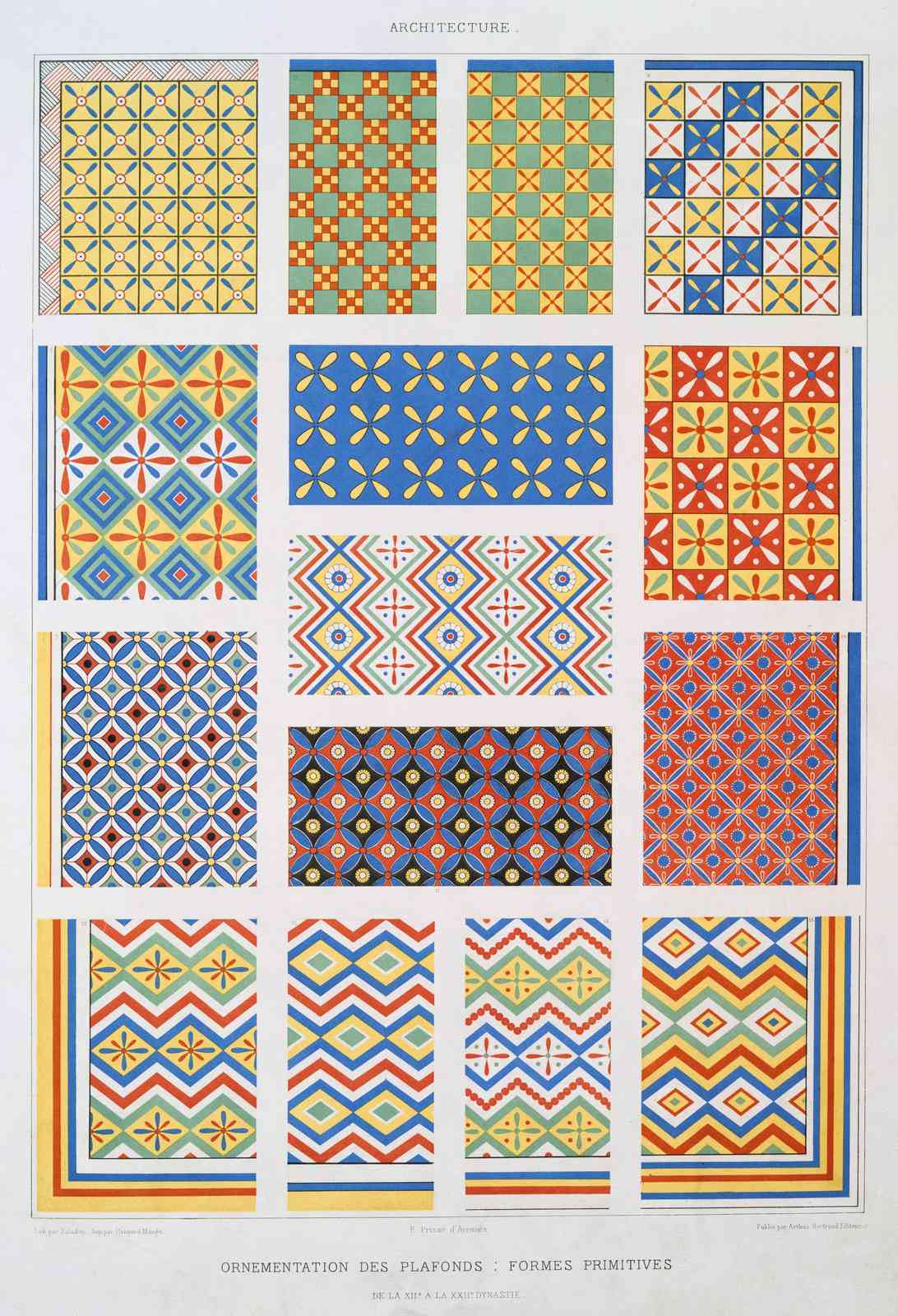 Vibrant Geometric Egyptian Patterns Wall Art