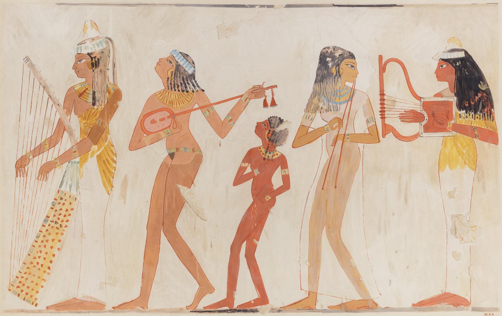 Ancient Egyptian Musicians Harp & Lyre Wall Art