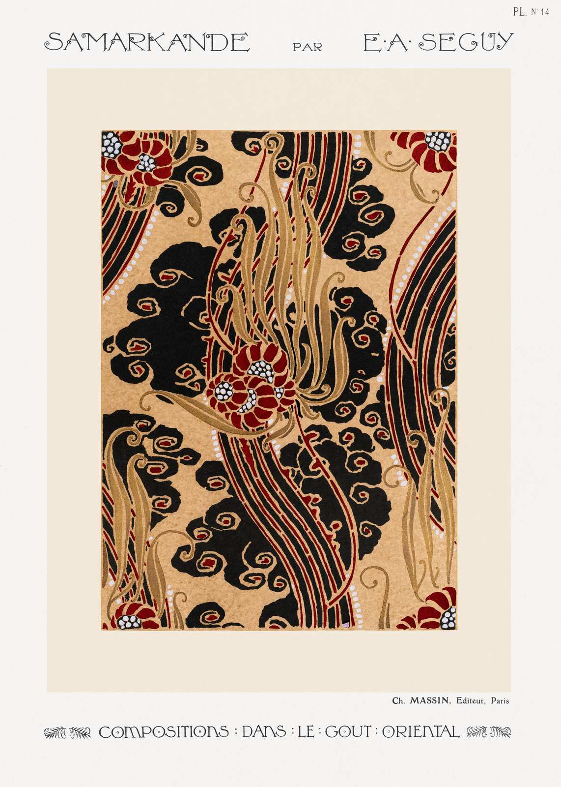 Samarkande Art Nouveau Floral Wall Art