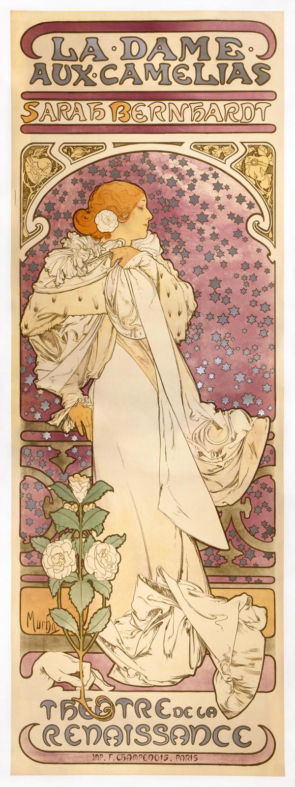 Art Nouveau Sarah Bernhardt La Dame Aux Camelias Wall Art