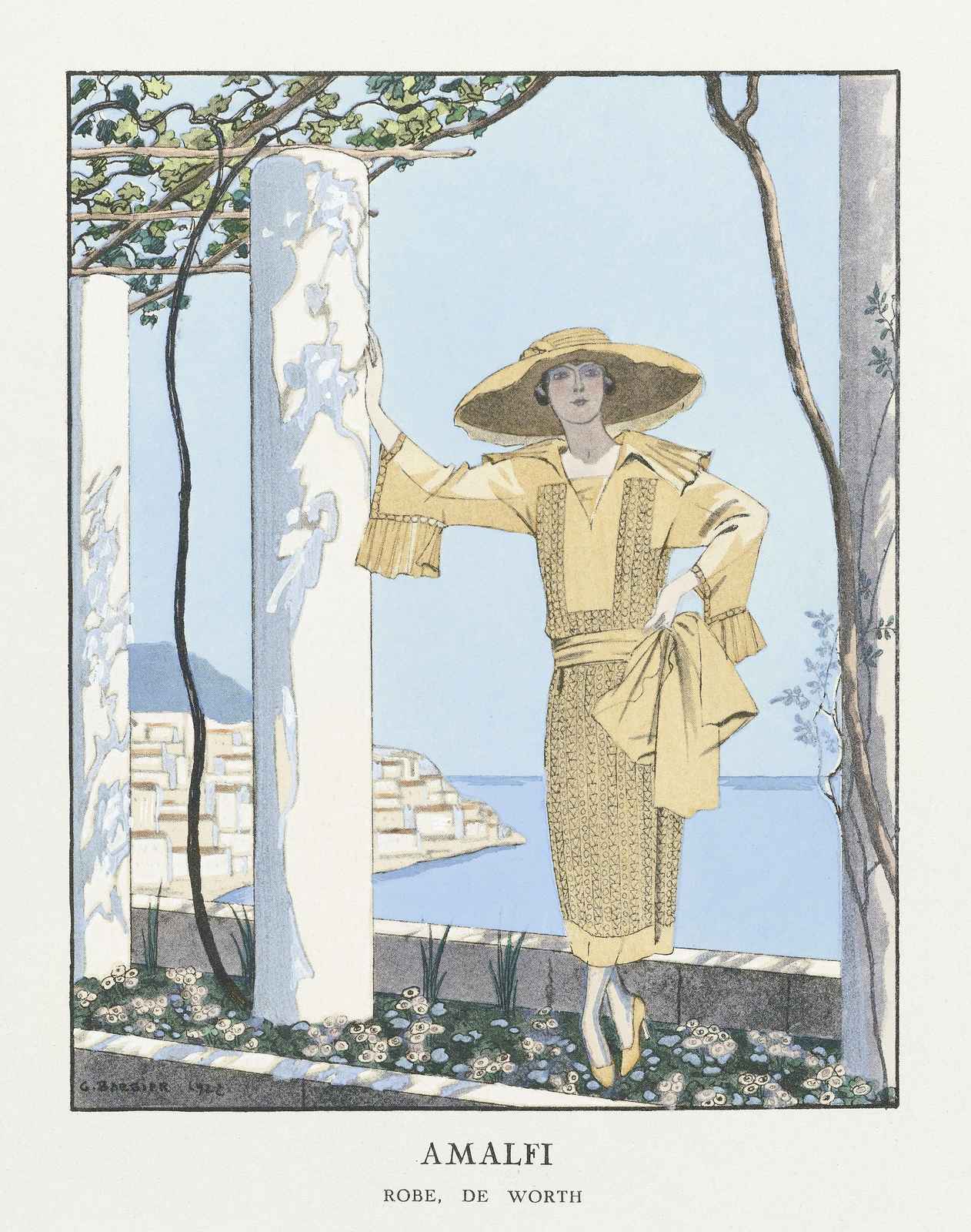 Elegant Yellow Beach Fashion Amalfi Wall Art