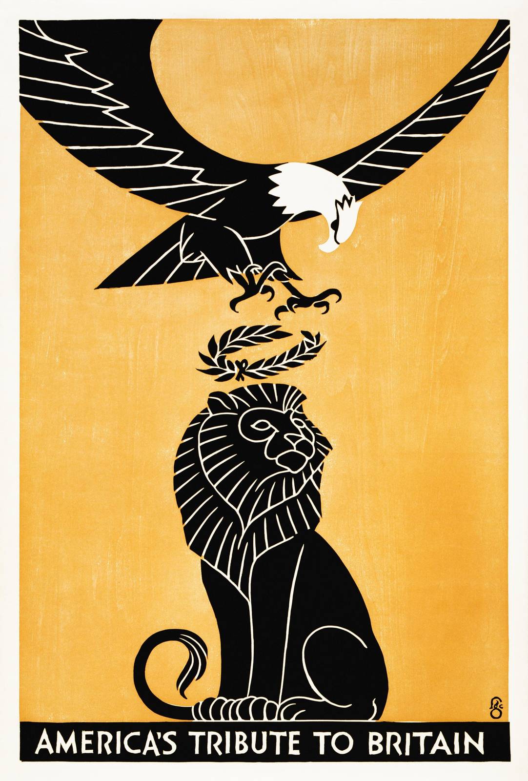 Majestic Eagle Lion Laurel Wreath Wall Art