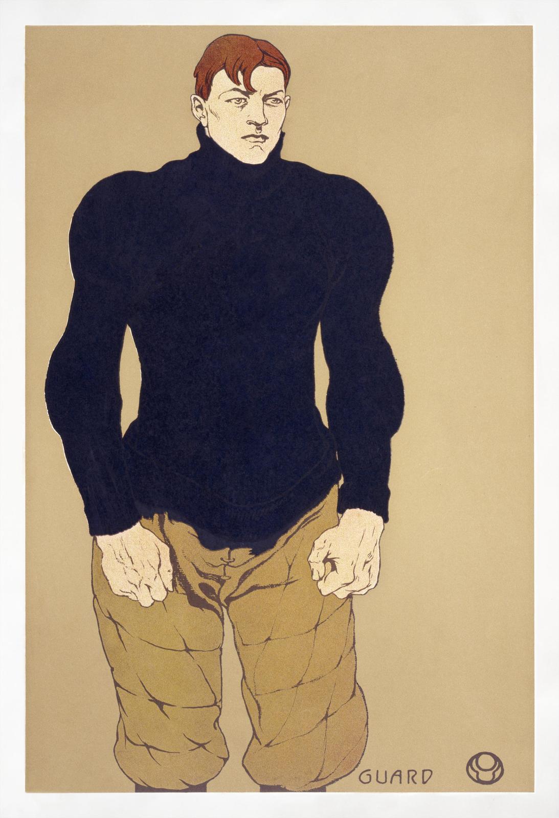 Vintage Athlete 'Guard' Art Nouveau Wall Art