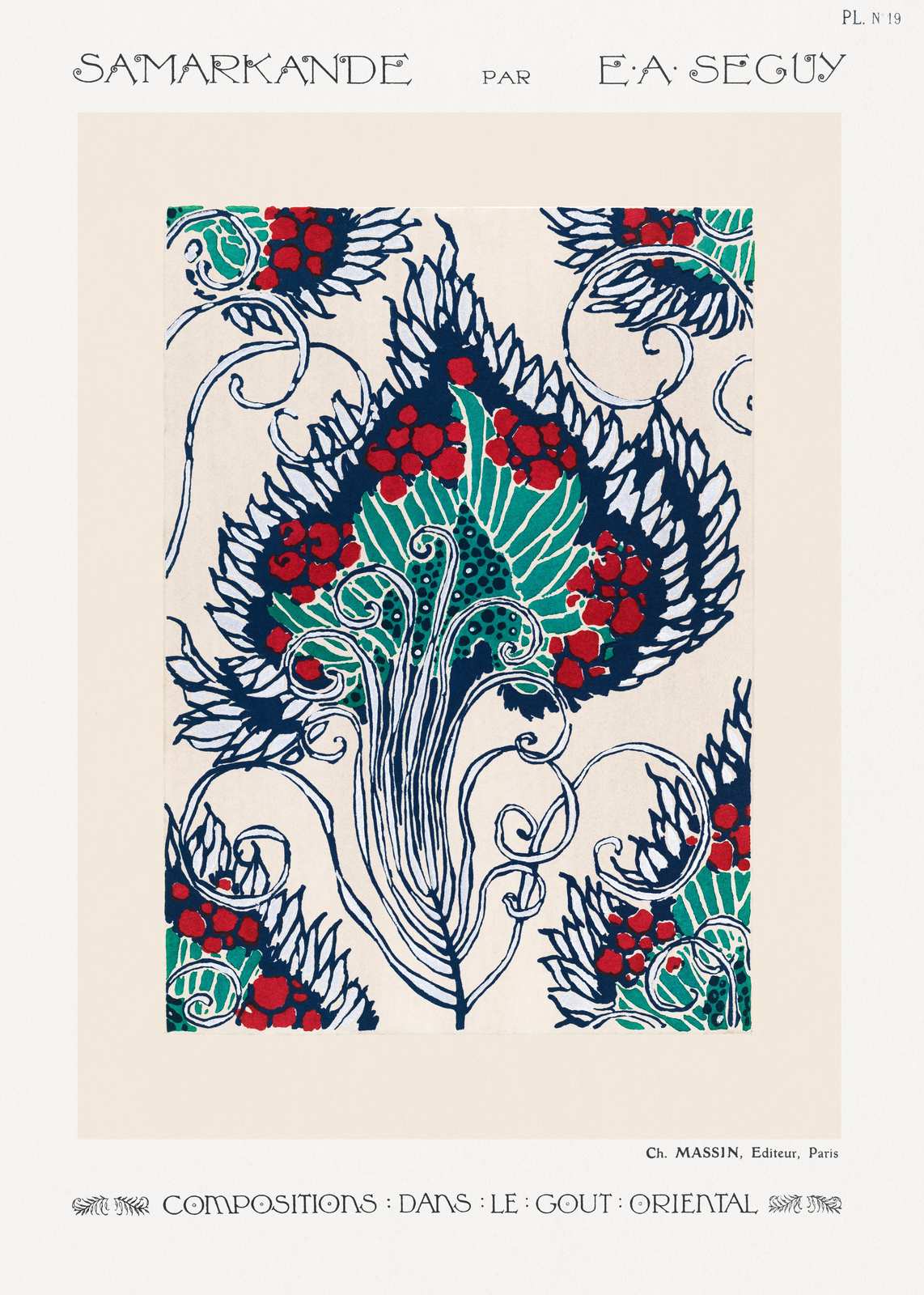 Samarkande Art Nouveau Floral Wall Art