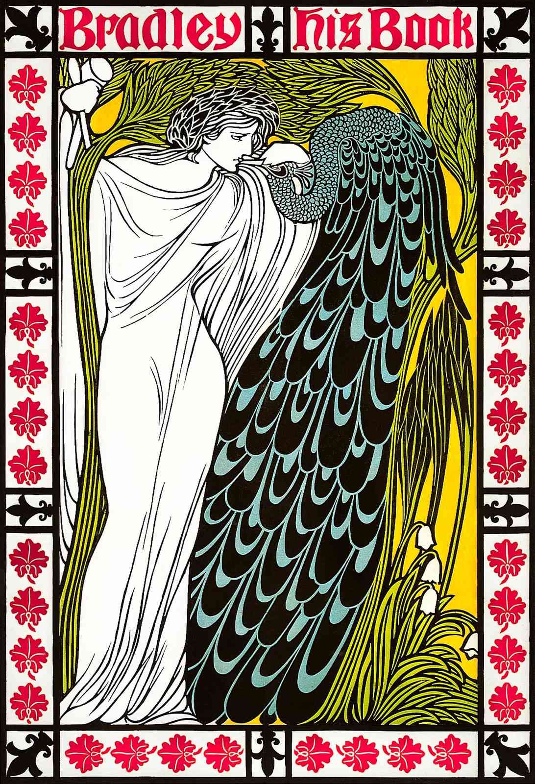 Art Nouveau Peacock Woman Wall Art