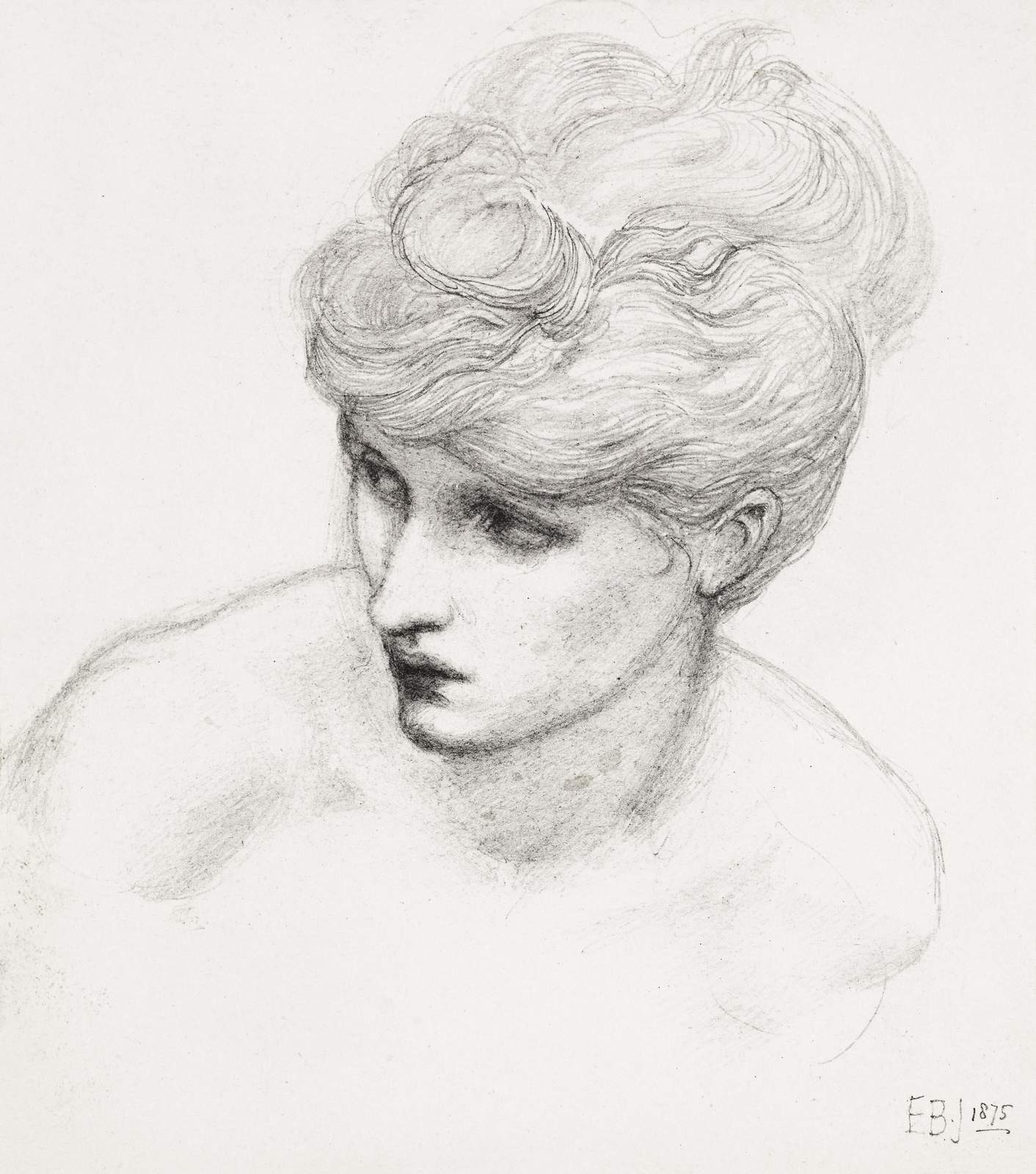 Victorian Elegance Portrait Sketch Wall Art