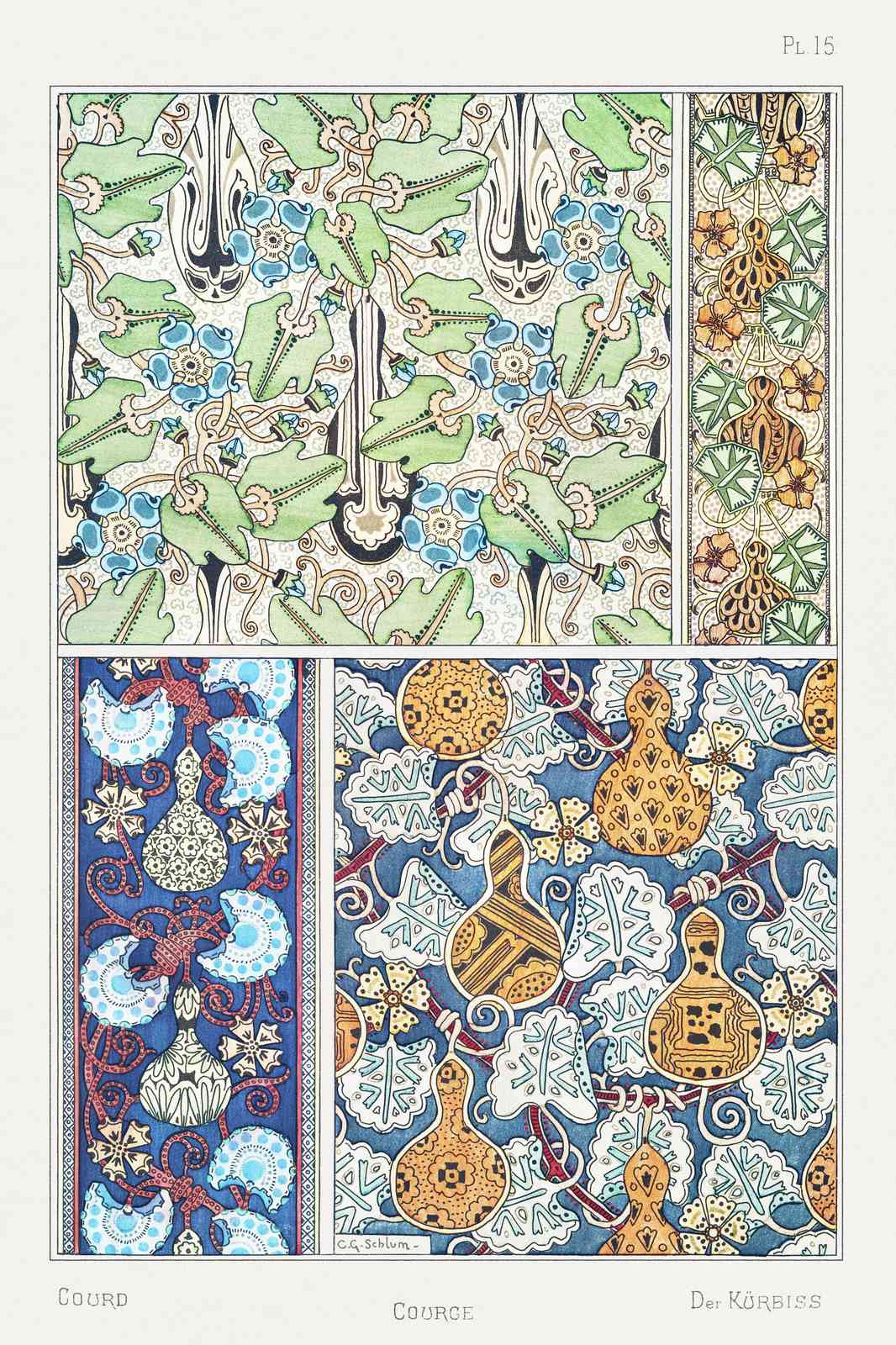 Vintage Botanical Art Nouveau Wall Art
