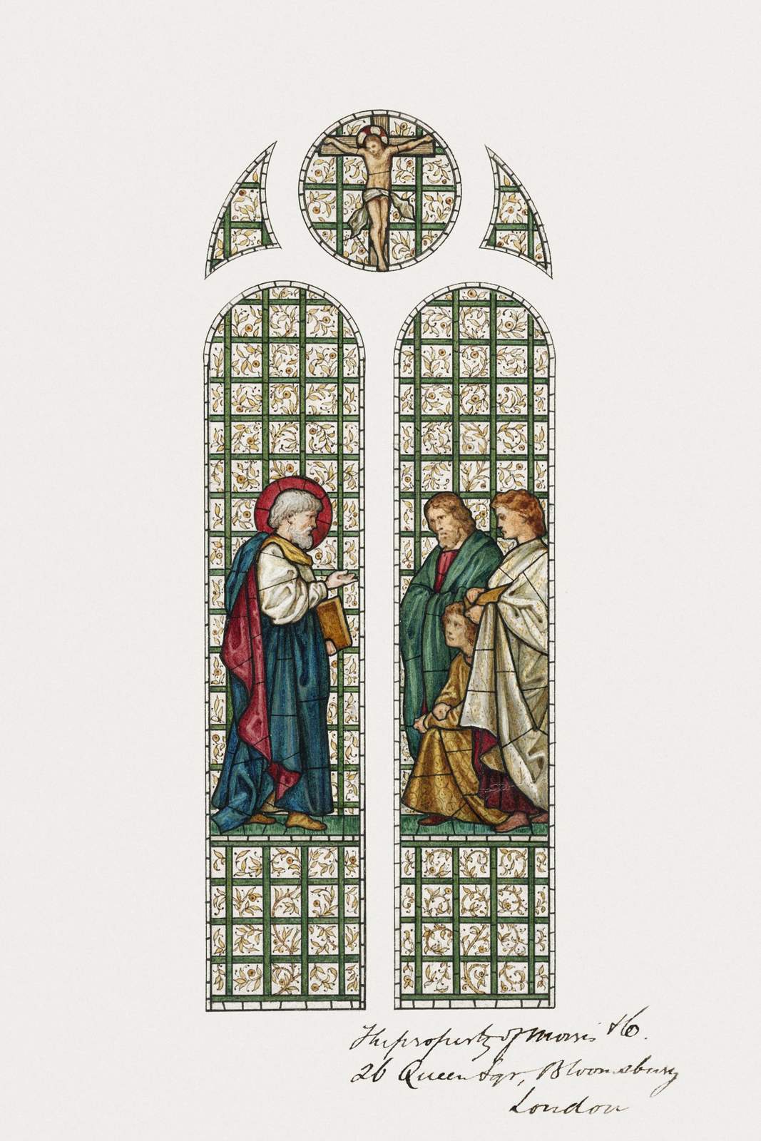 Vintage Religious Figures Stained Glass Wall Art