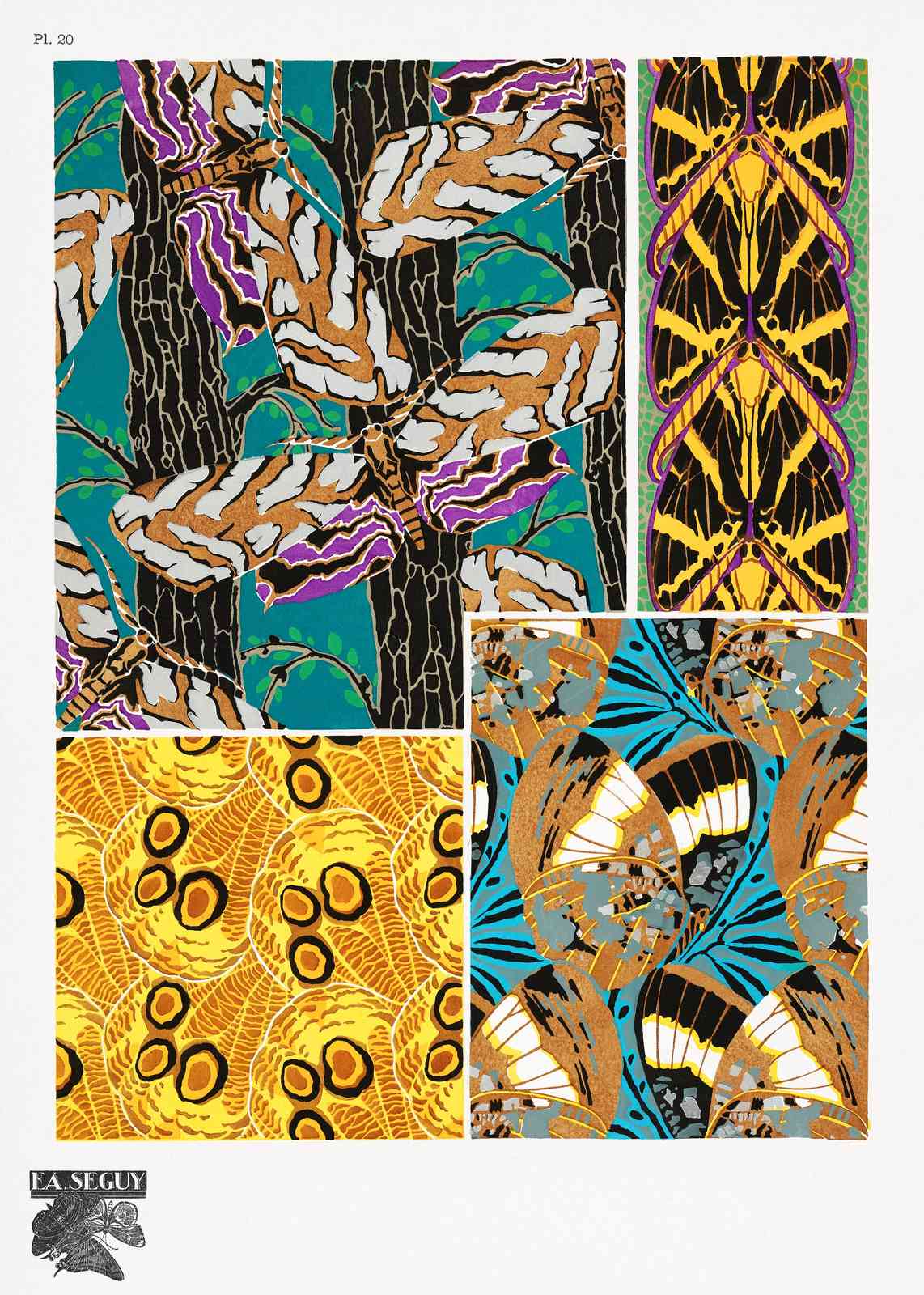 Art Nouveau Butterfly & Floral Wall Art