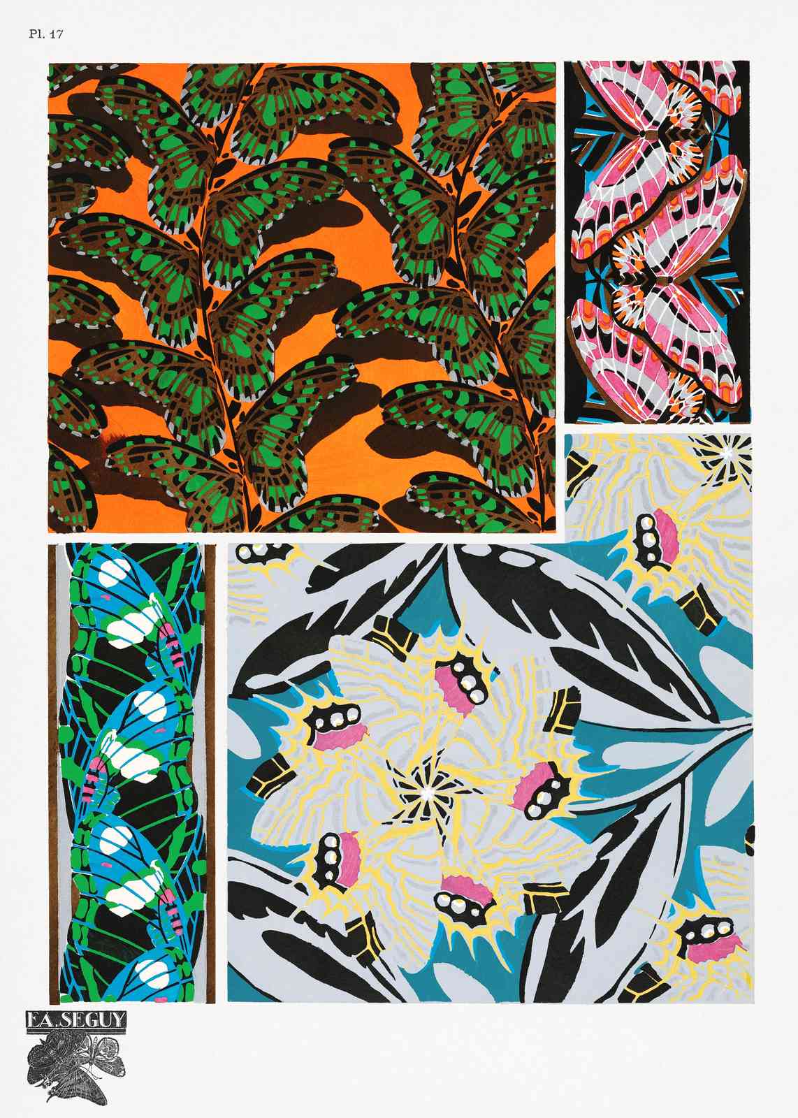 Vibrant Butterfly & Floral Pattern Wall Art