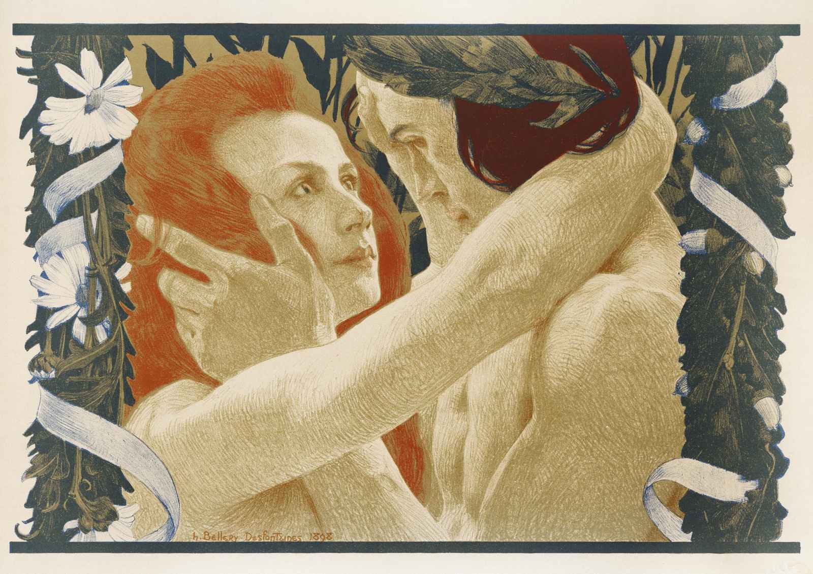 Art Nouveau Embrace Wall Art