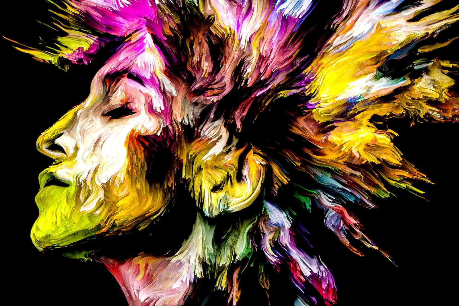 Vibrant Abstract Face Wall Art Wall Art