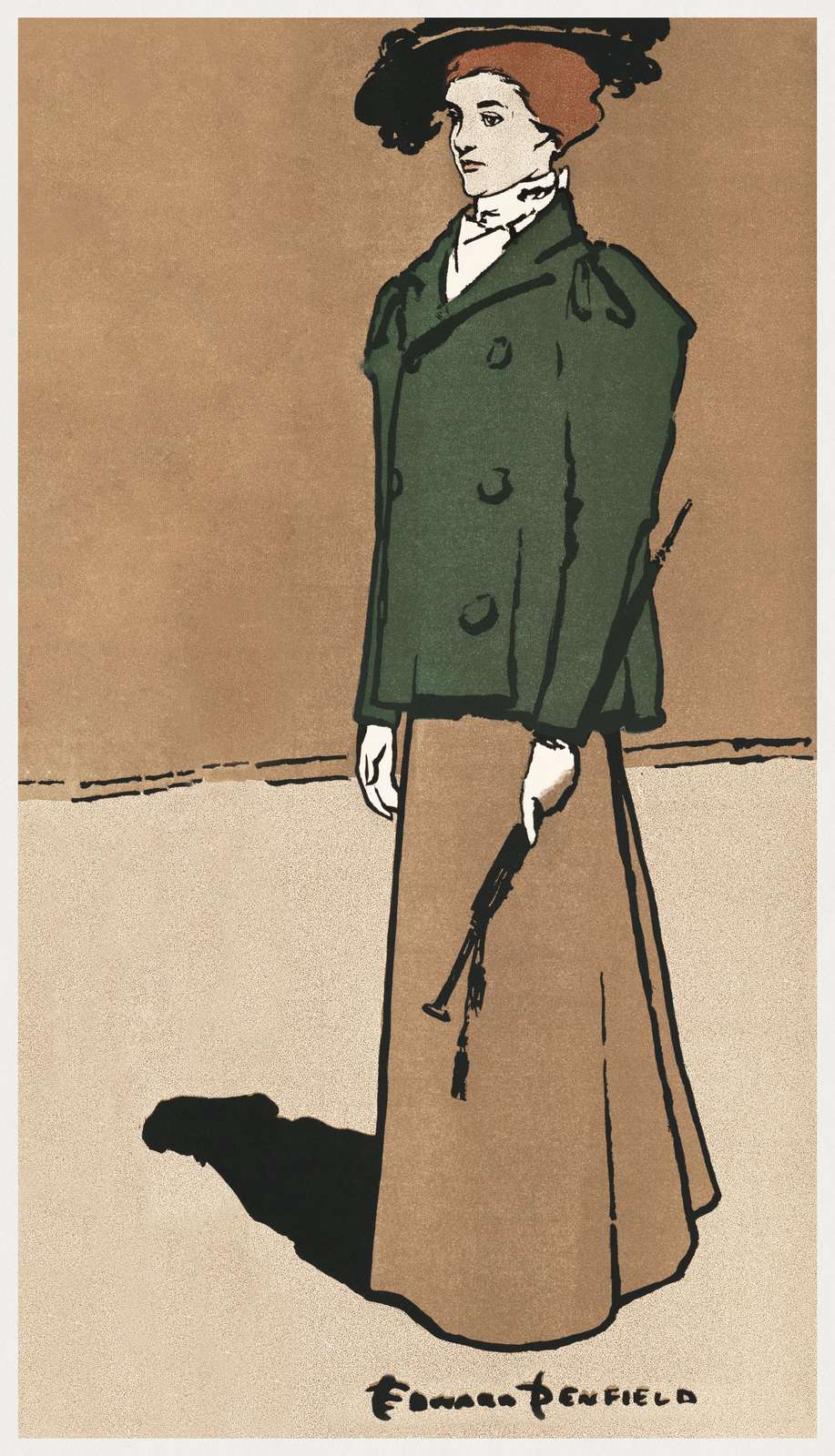 Vintage Lady with Cane Wall Art