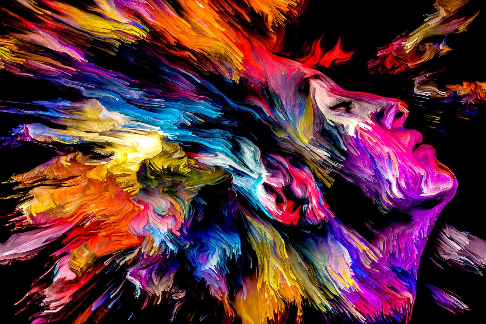 Explosion of Emotion Abstract Face Wall Art