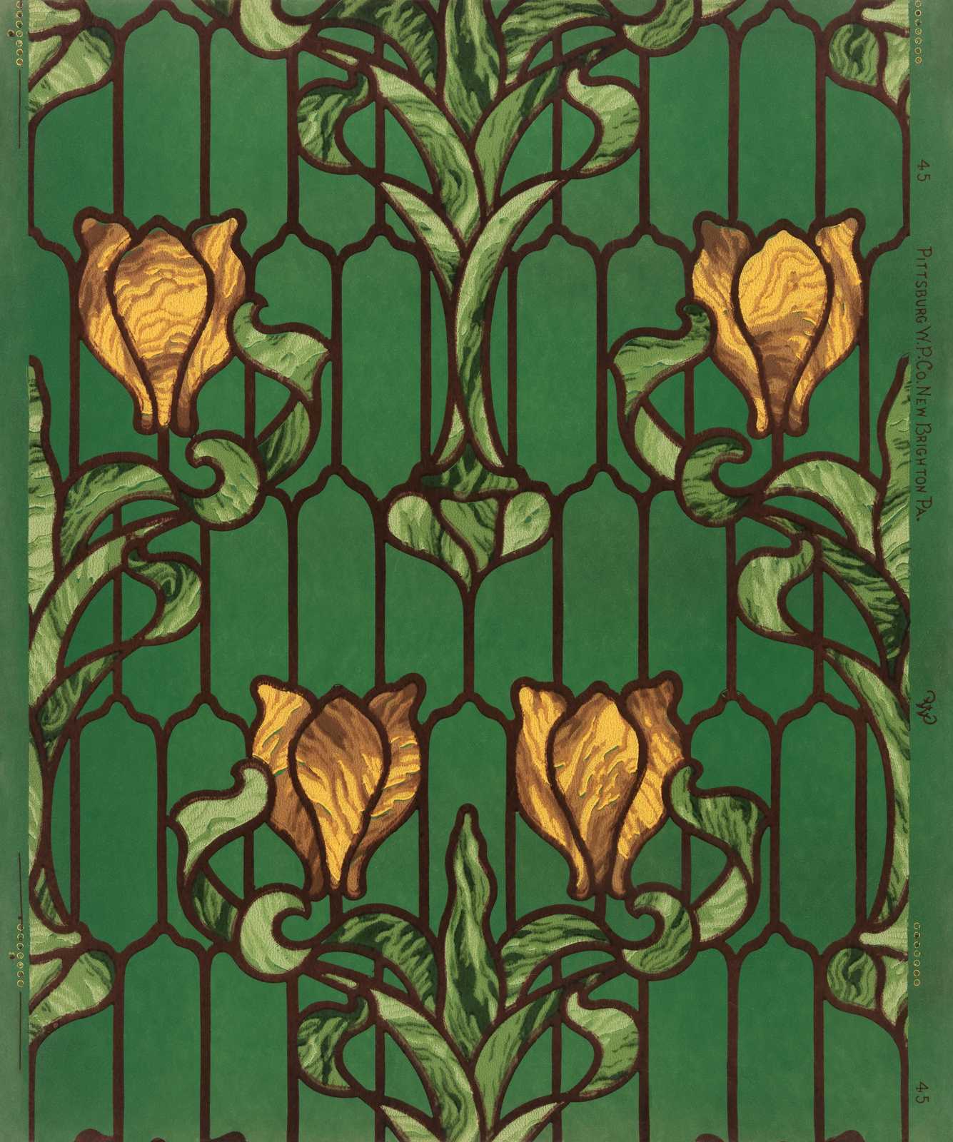 Art Nouveau Floral Yellow Tulip Wall Art