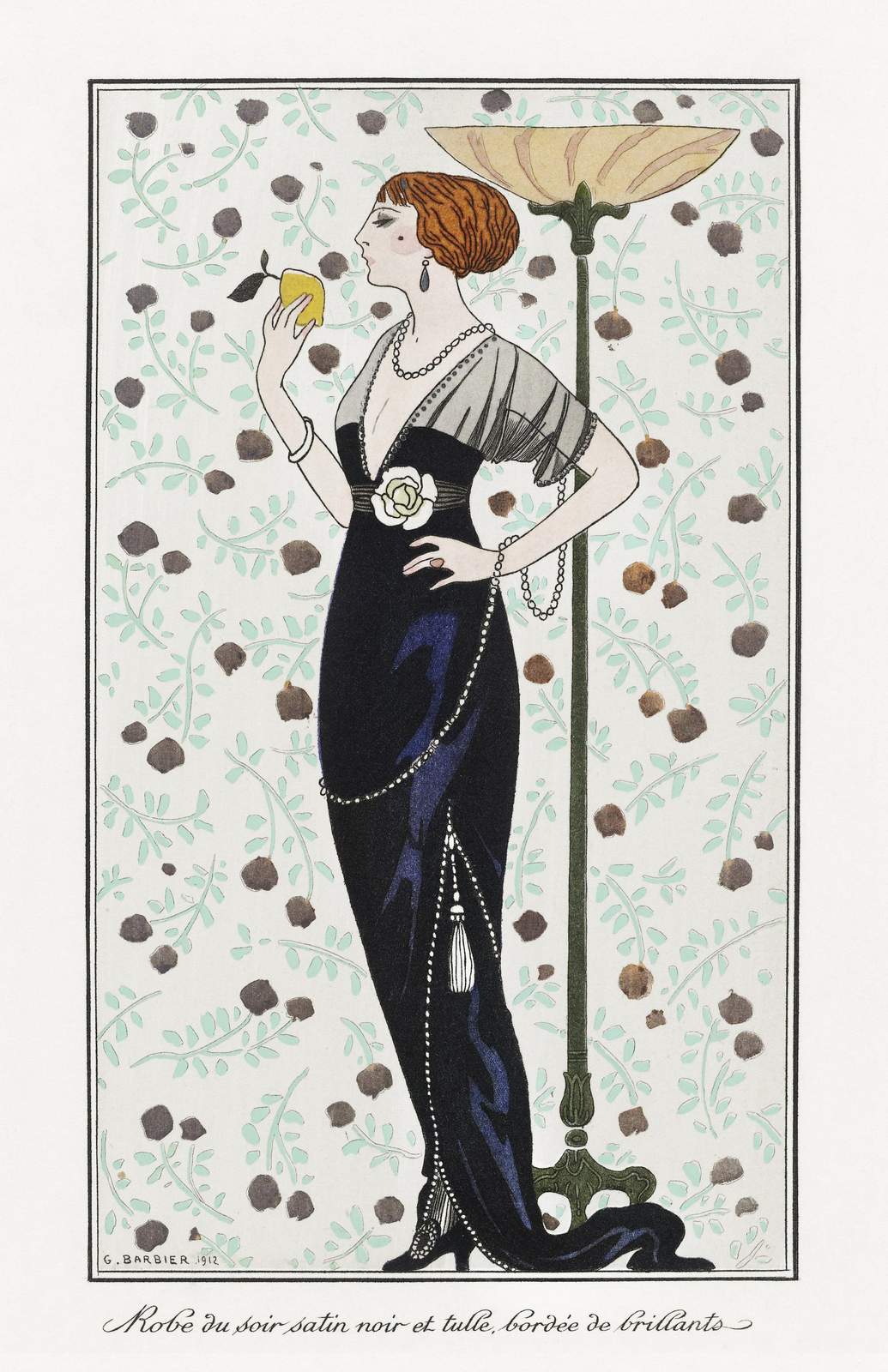 Elegant Art Deco Lady Evening Gown Wall Art