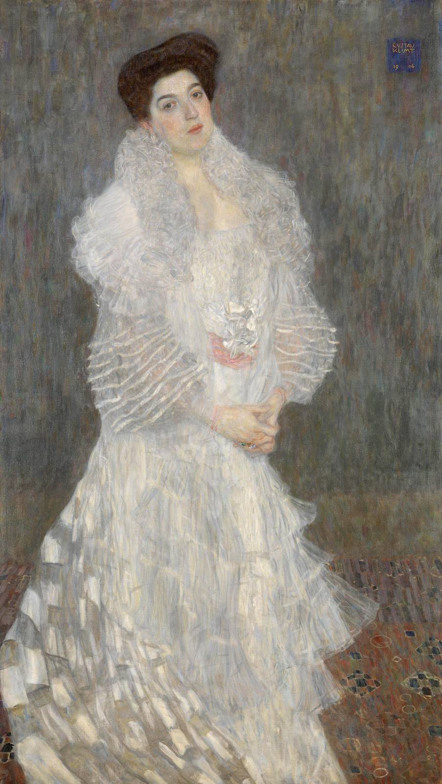 Gustav Klimt Portrait Woman White Dress Wall Art